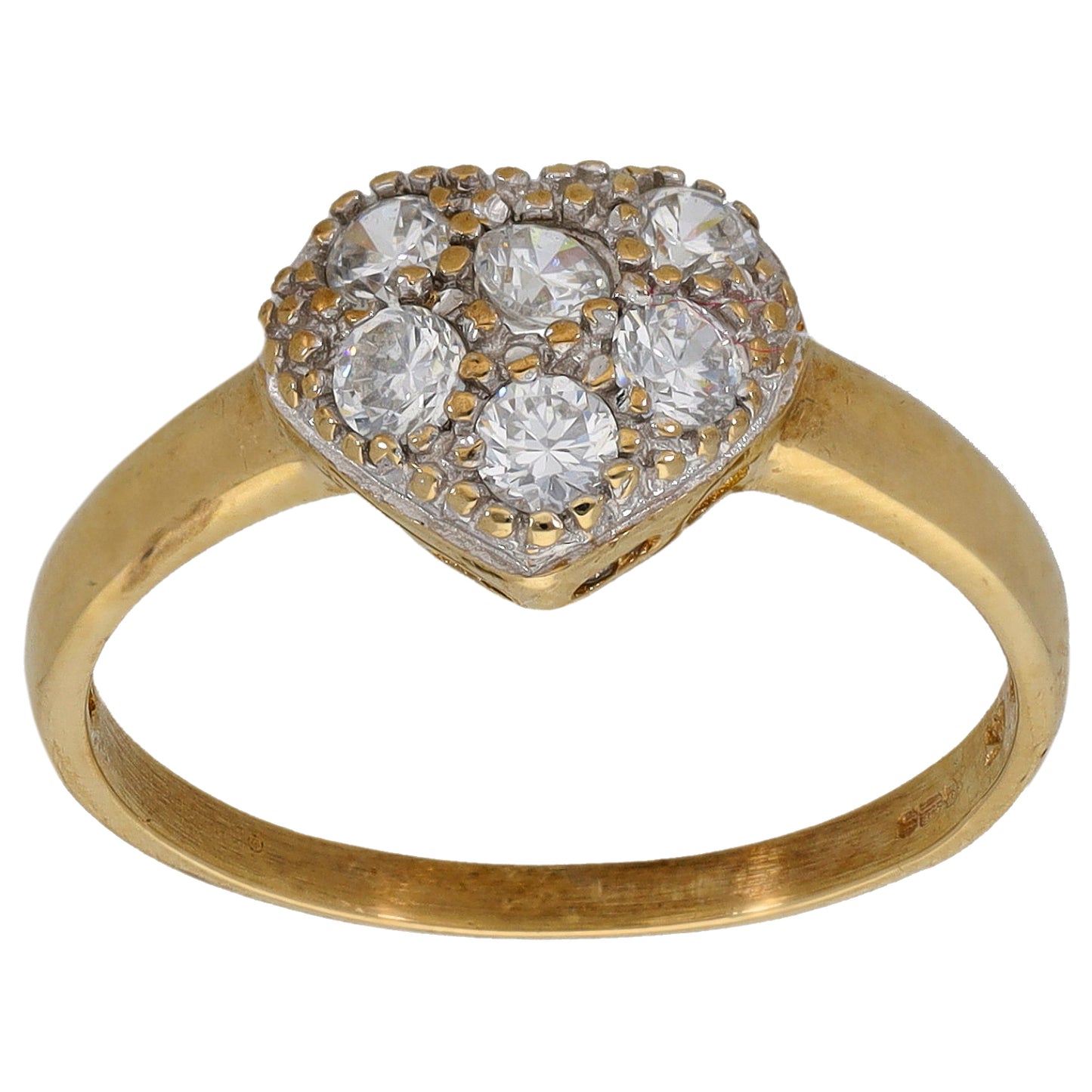 9ct Gold Cubic Zirconia Dress/Cocktail Ring Size R