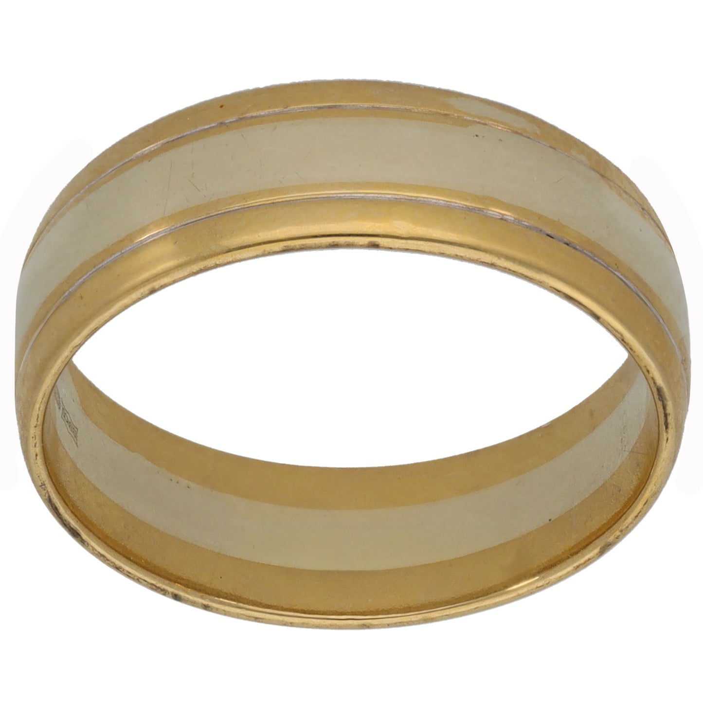 9ct Gold Patterned Wedding Ring Size P