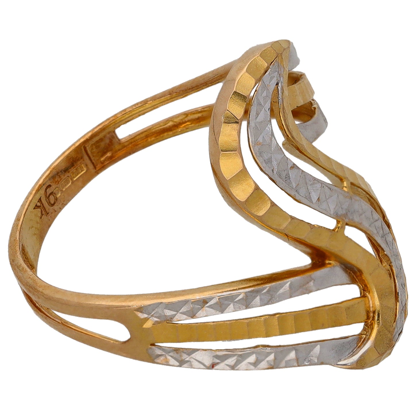 9ct Bi-Colour Gold Alternative Ring Size O
