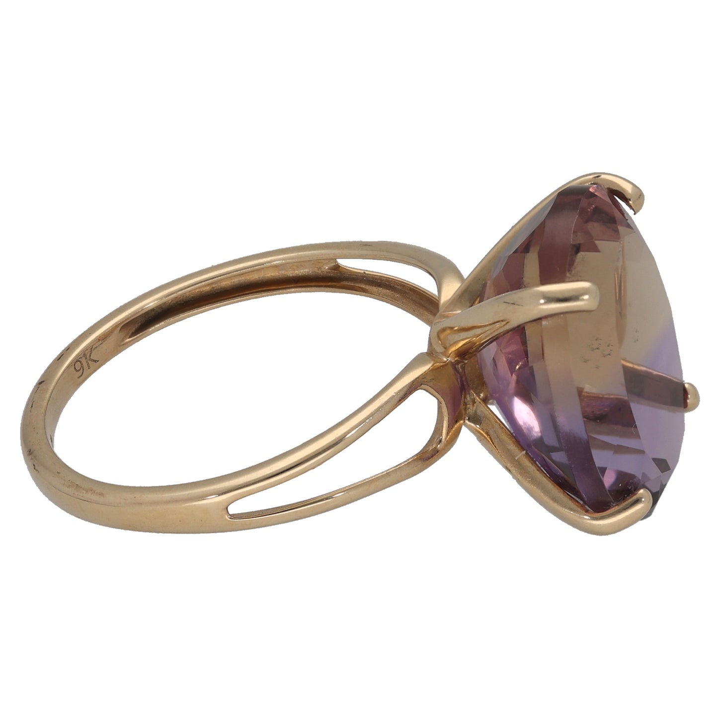 9ct Gold Ametrine Single Stone Ring Size R