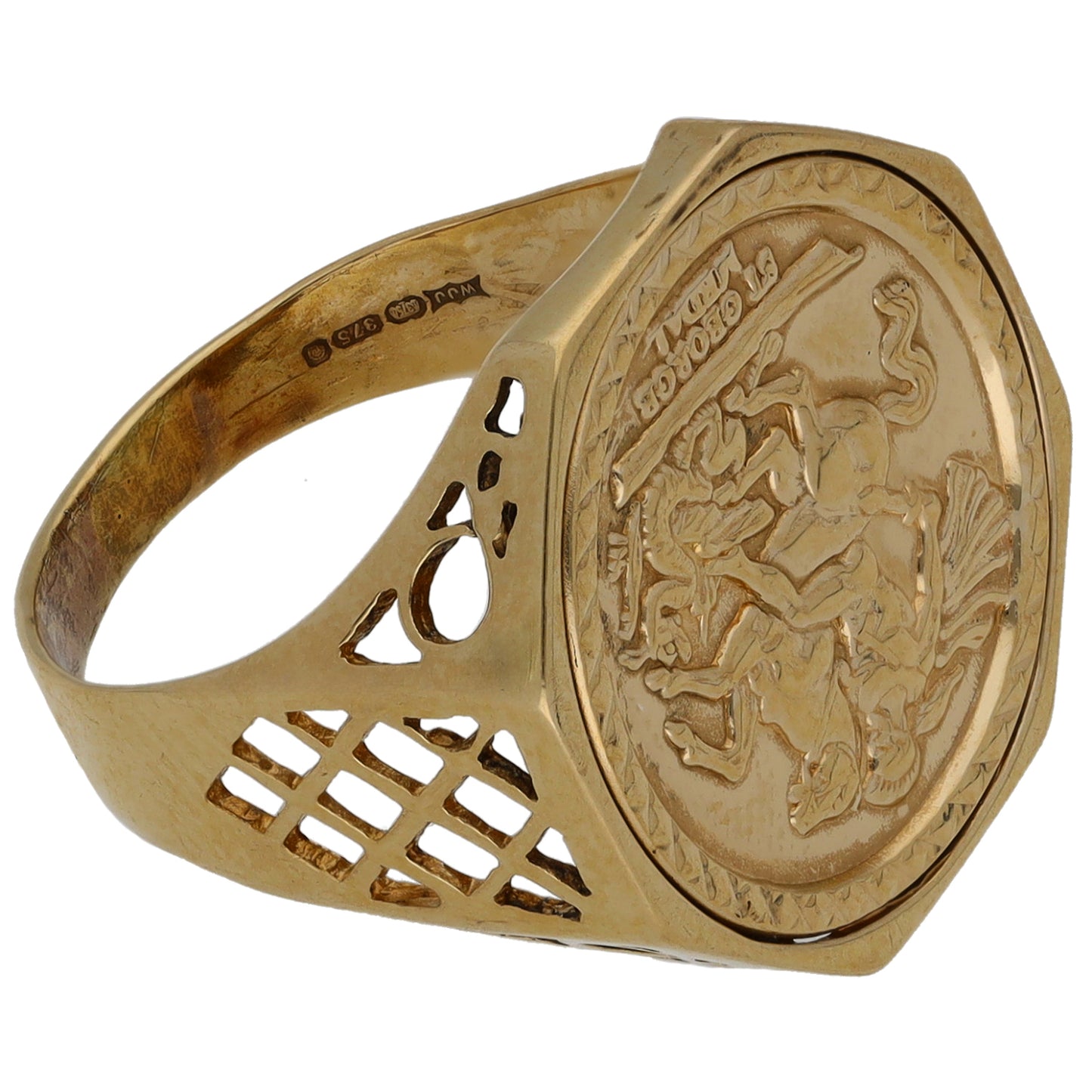 9ct Gold St George Ring Size N