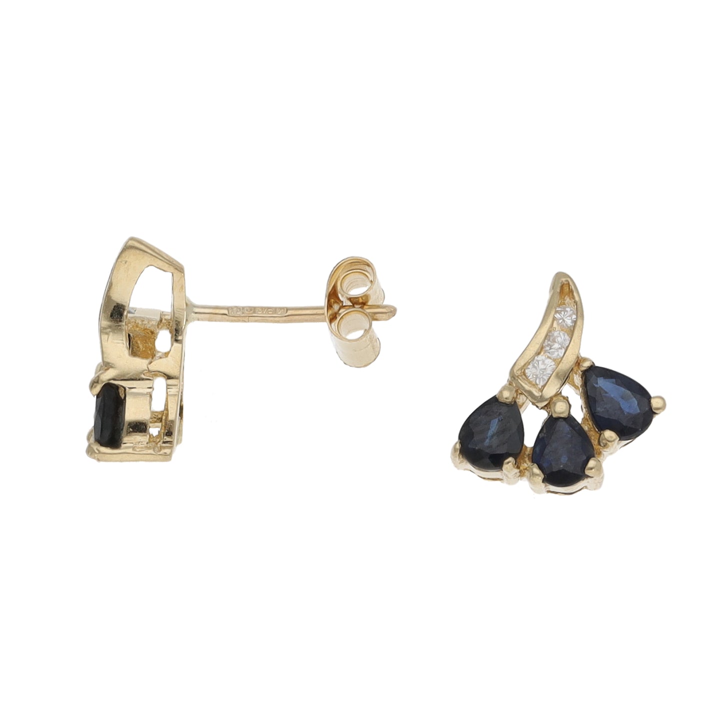 9ct Gold Sapphire & Imitation Dress/Cocktail Earrings