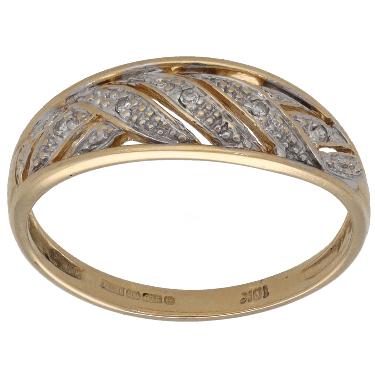9ct Gold 0.025ct Diamond Dress/Cocktail Ring Size N