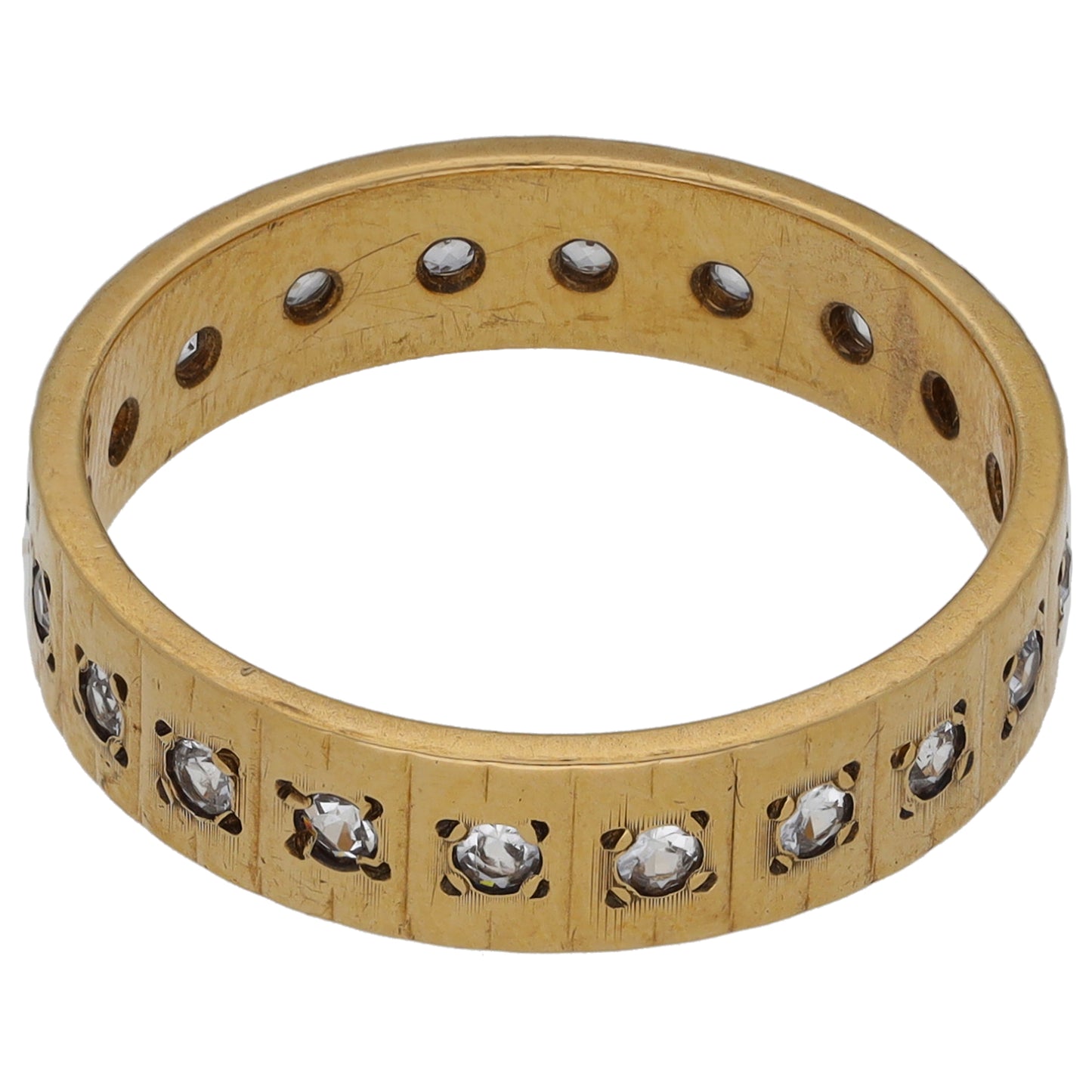 9ct Gold Cubic Zirconia Eternity Ring Size Q