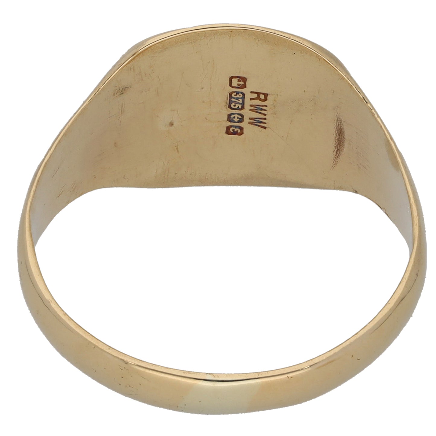 9ct Gold Patterned Signet Ring Size R