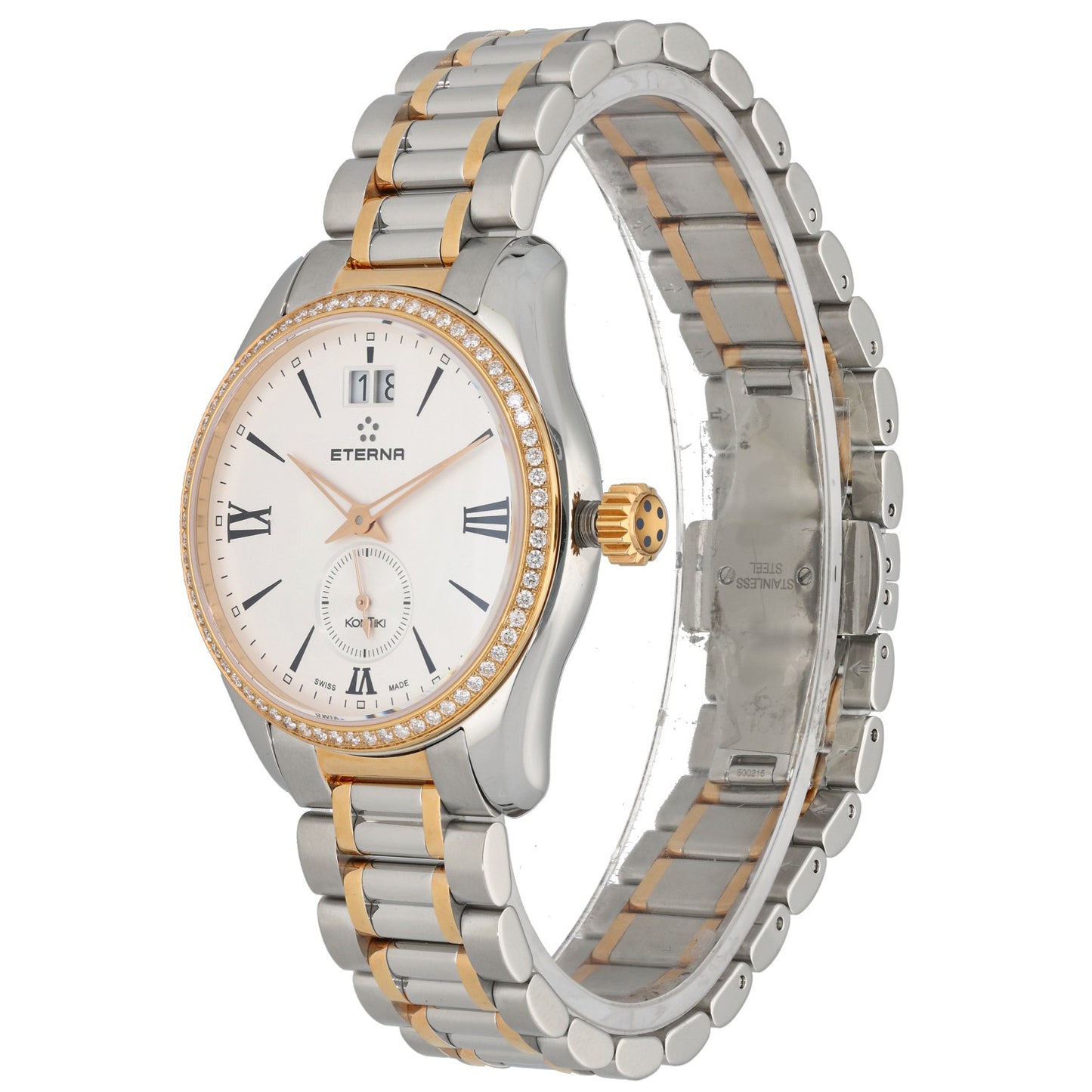 Eterna Knotiki 1270.55, Bi-Colour, White Dial, Front Angle Image