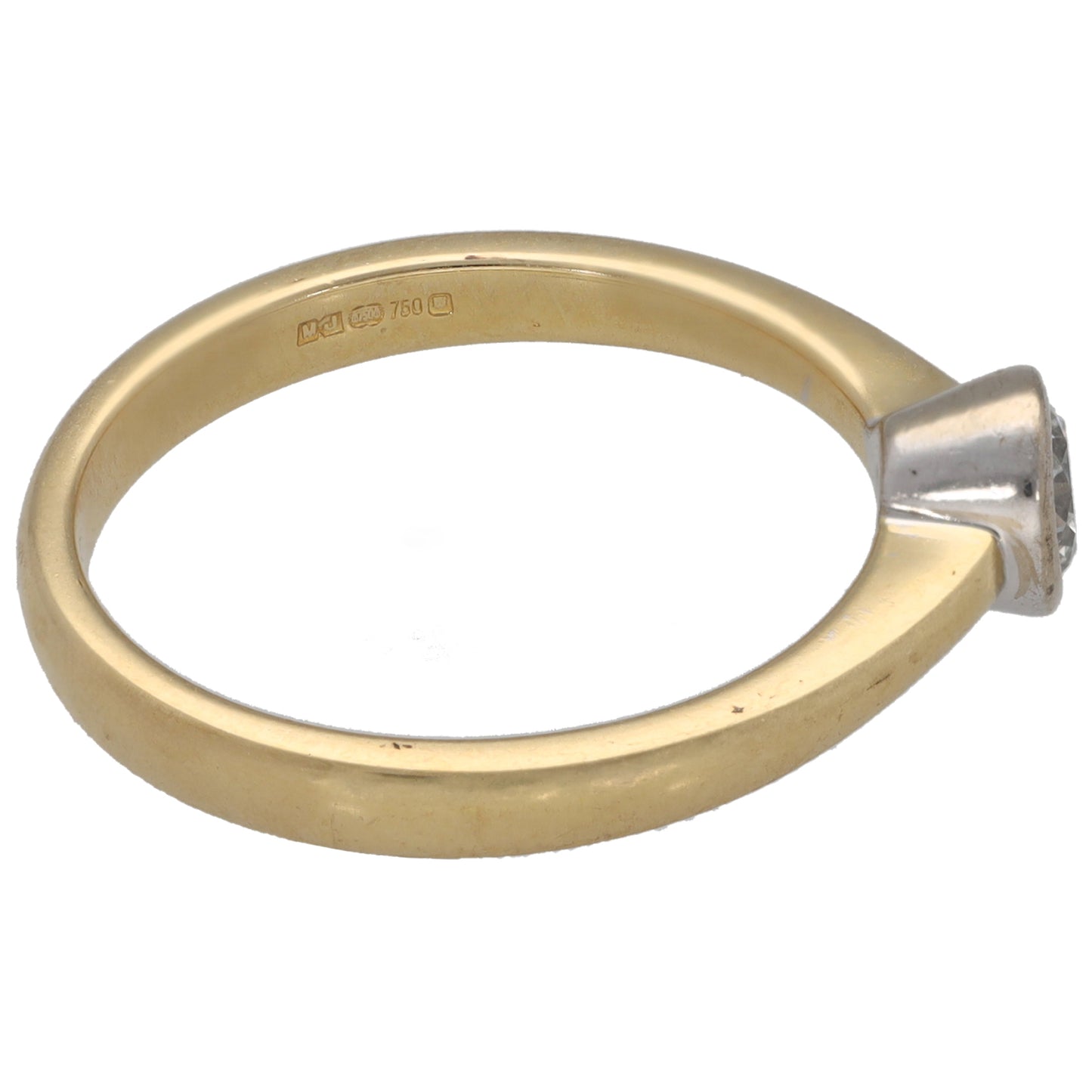 18ct Gold 0.32ct Diamond Solitaire Ring Size N