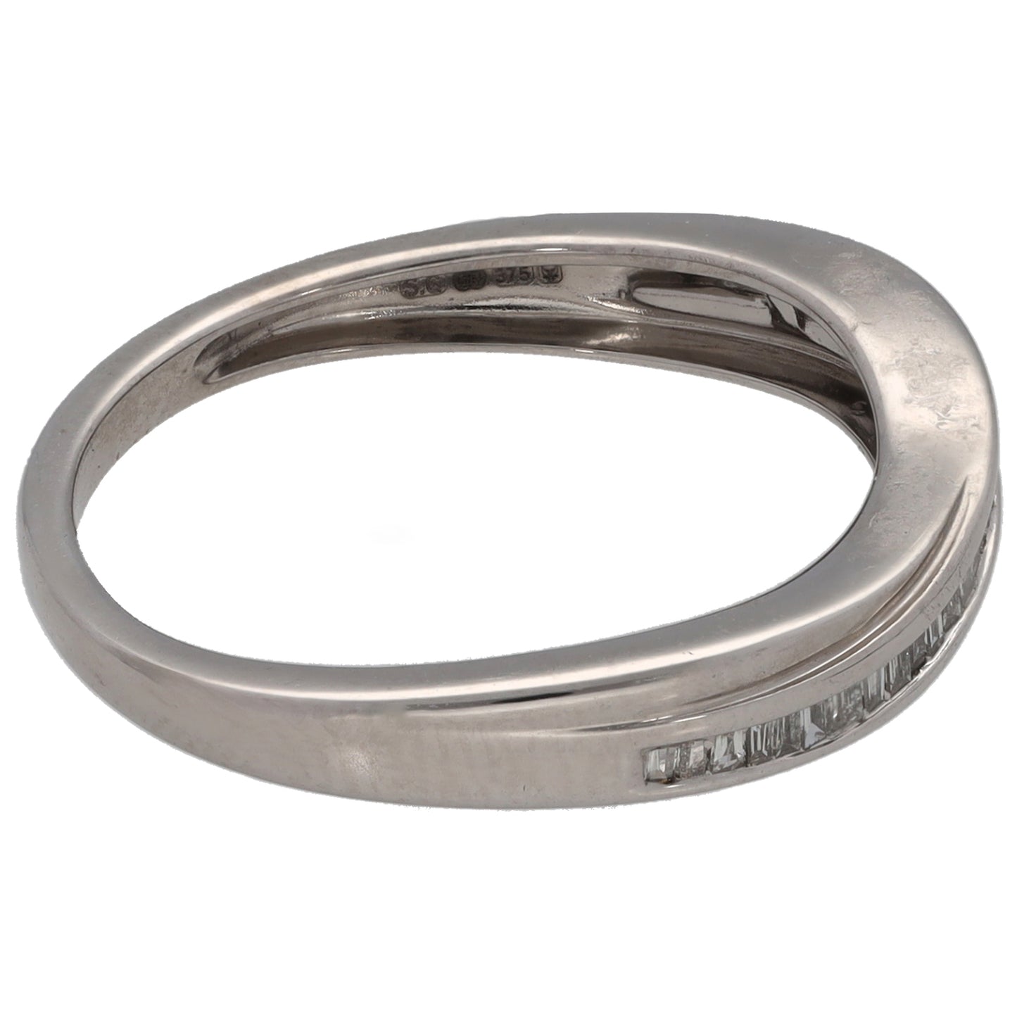 9ct White Gold 0.15ct Diamond Half Eternity Ring Size L