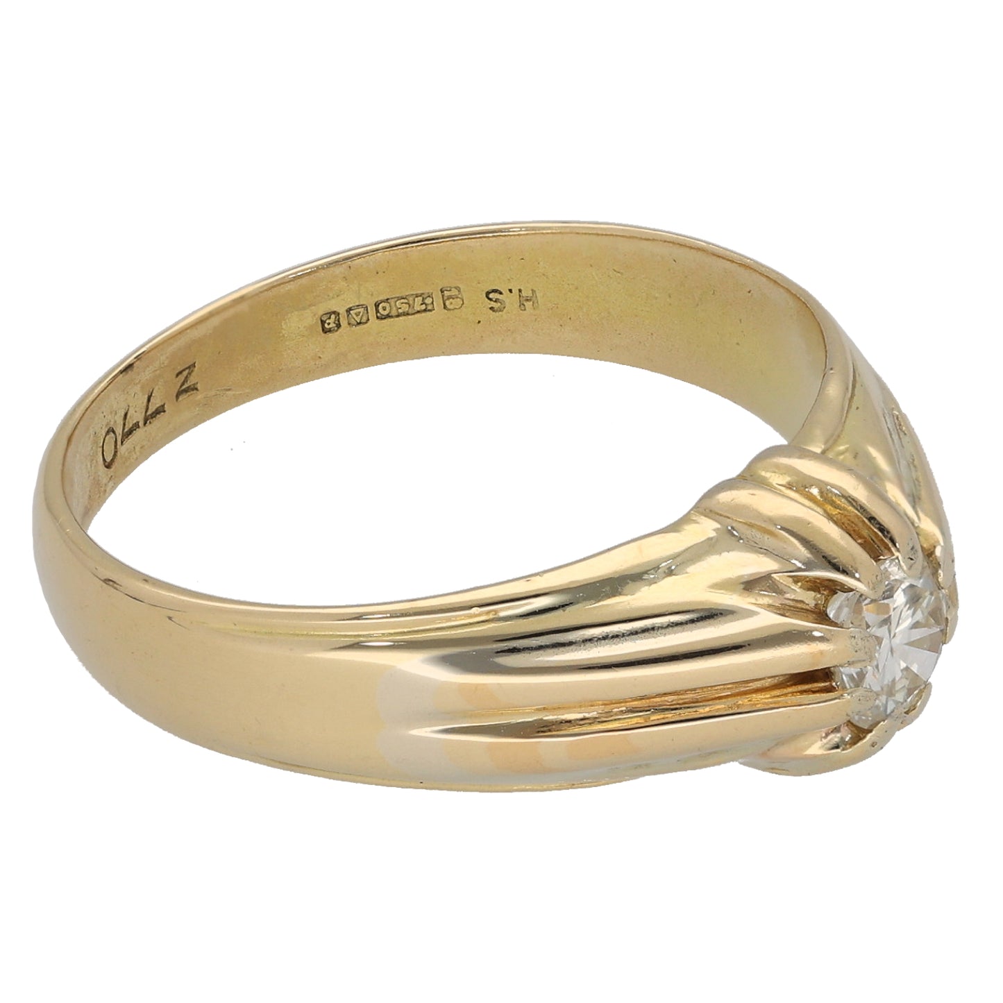 18ct Gold 0.34ct Diamond Solitaire Ring Size T
