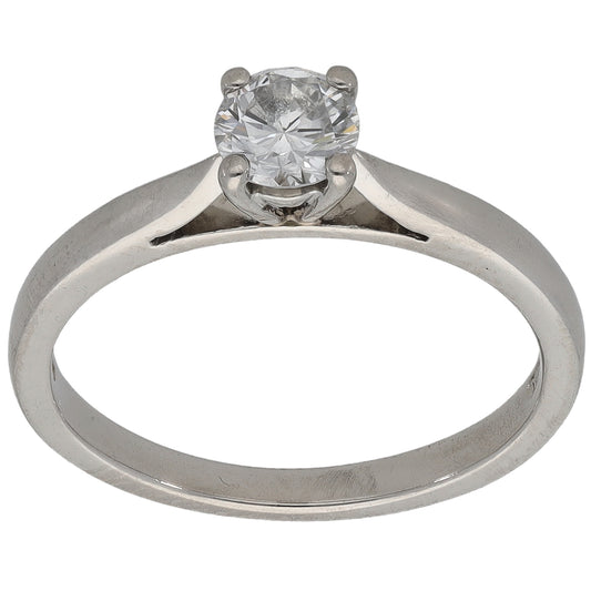 Platinum 0.40ct Diamond Solitaire Ring Size L