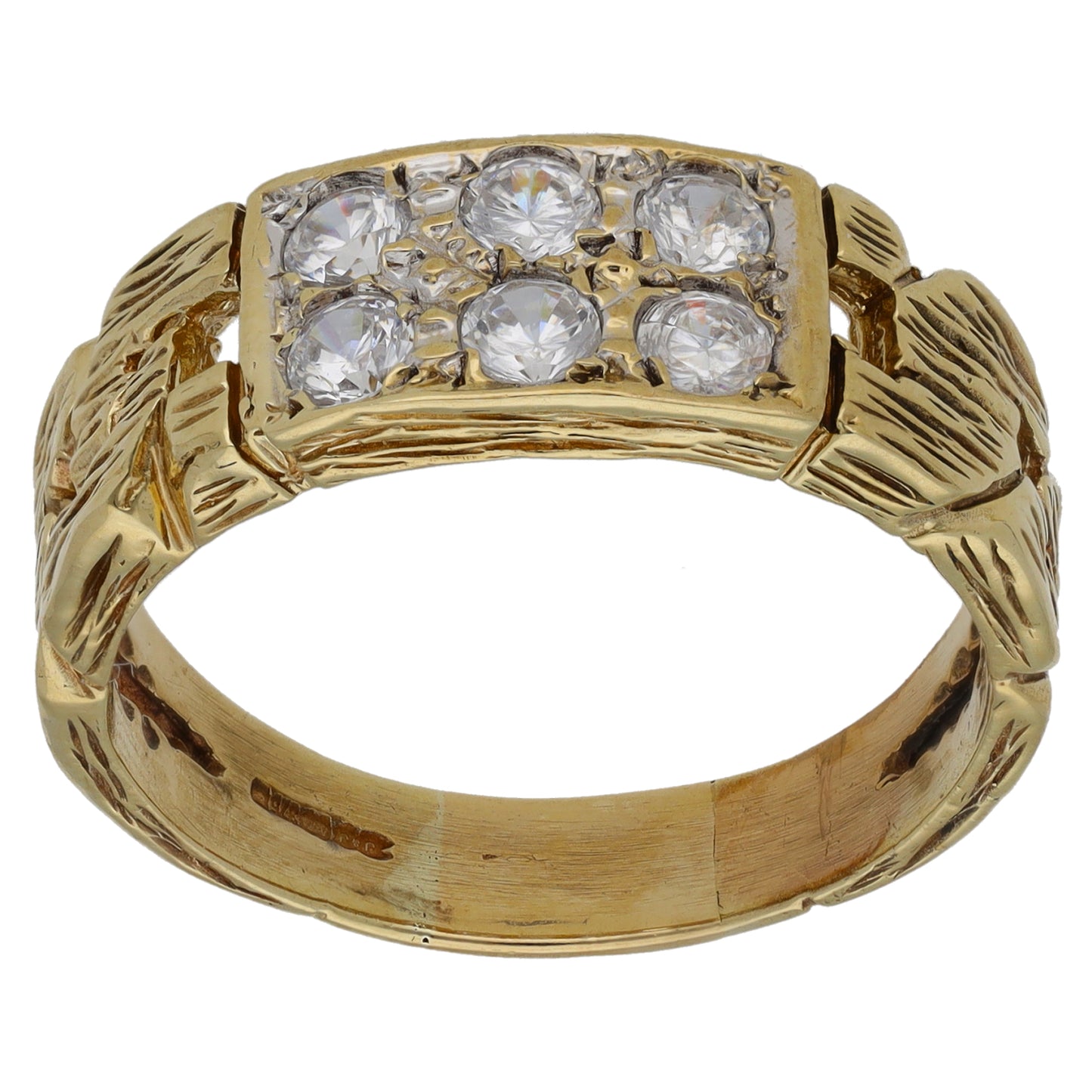 9ct Gold Cubic Zirconia Dress/Cocktail Ring Size W