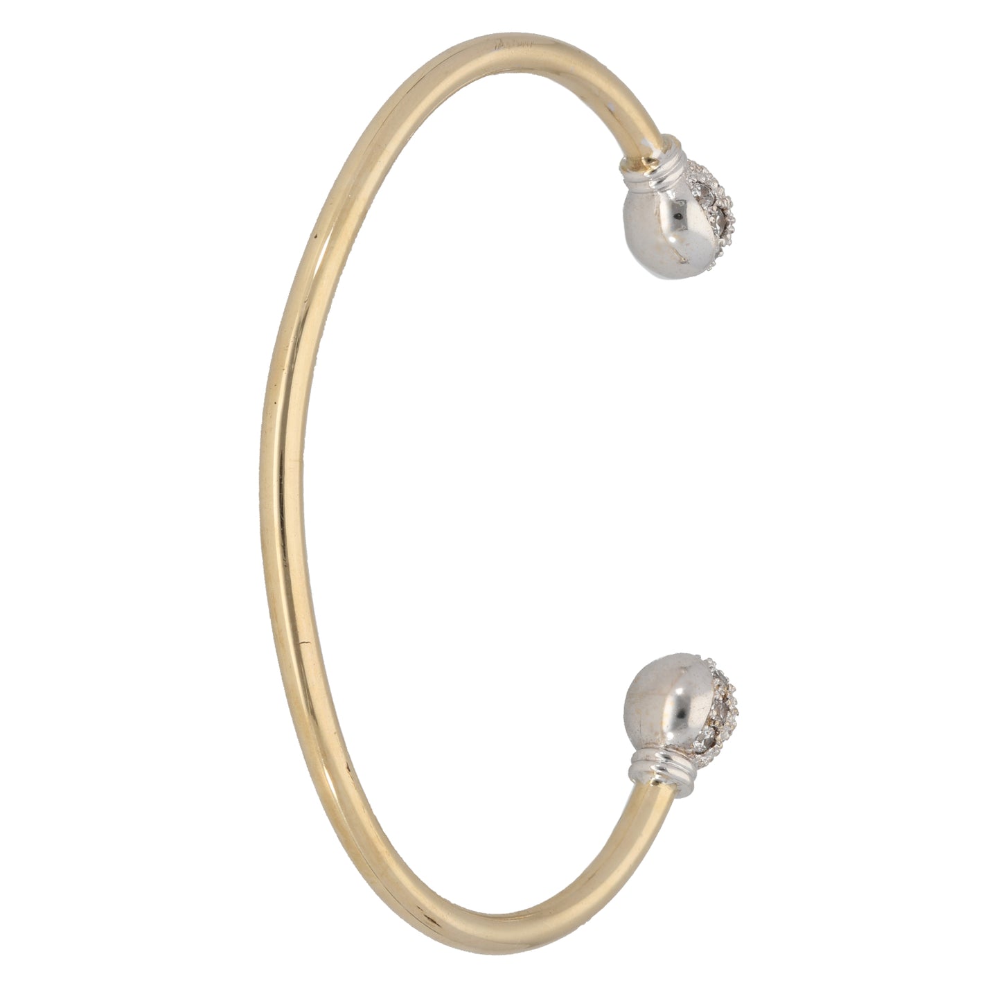 9ct Gold Cubic Zirconia Torque Bangle