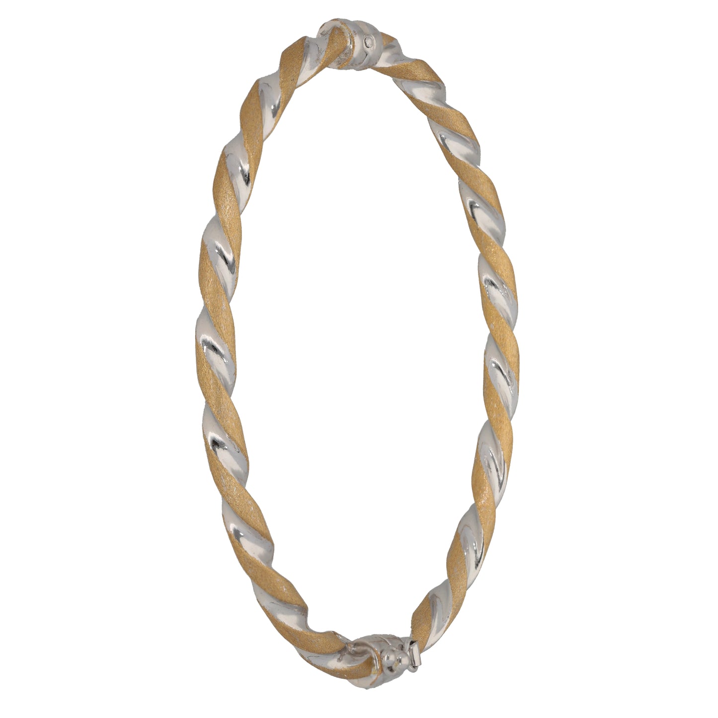 9ct Bi-Colour Gold Hinged/Clasp Bangle