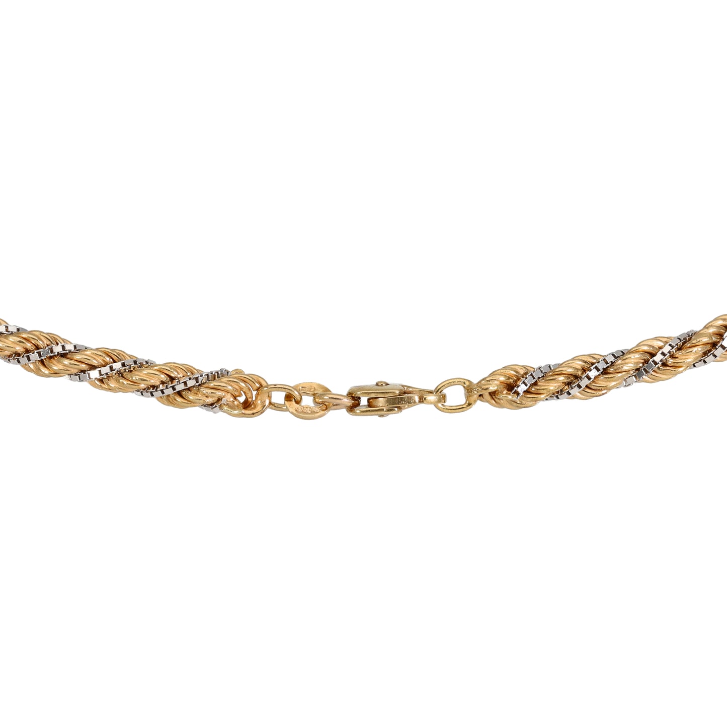 9ct Bicolour Gold Rope Chain 18"
