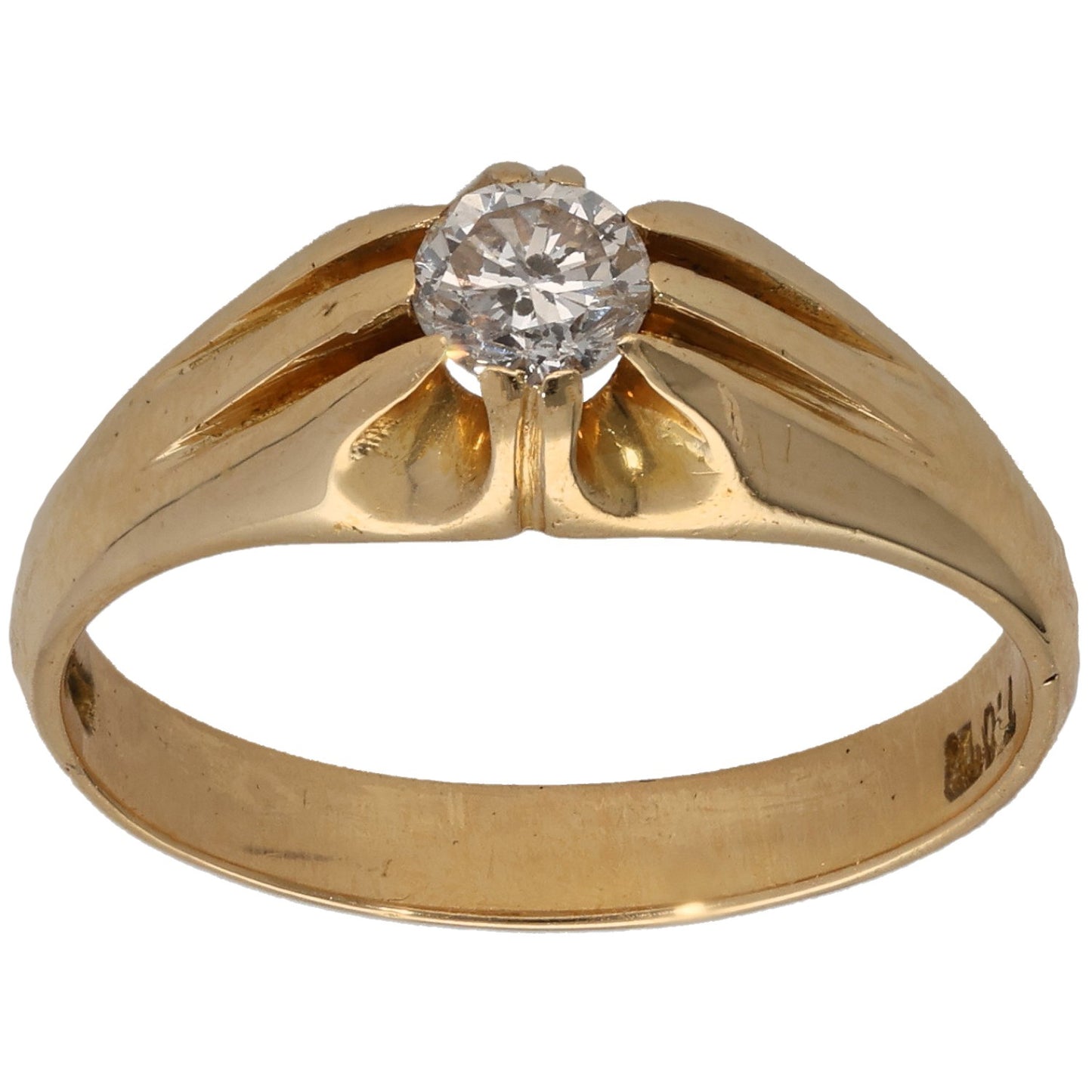 18ct Gold 0.35ct Round Diamond Solitaire Ring Size S