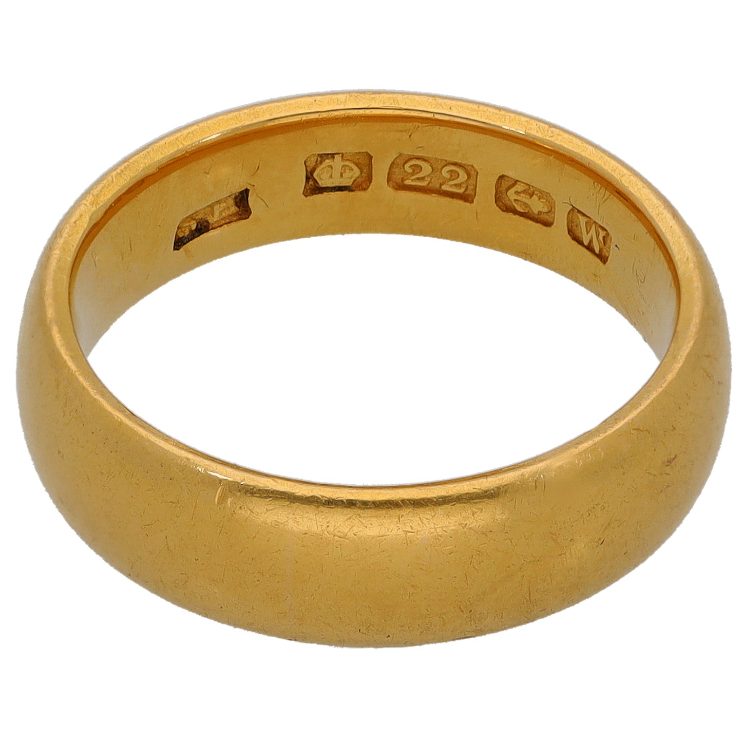 22ct Gold Plain Wedding Ring Size L
