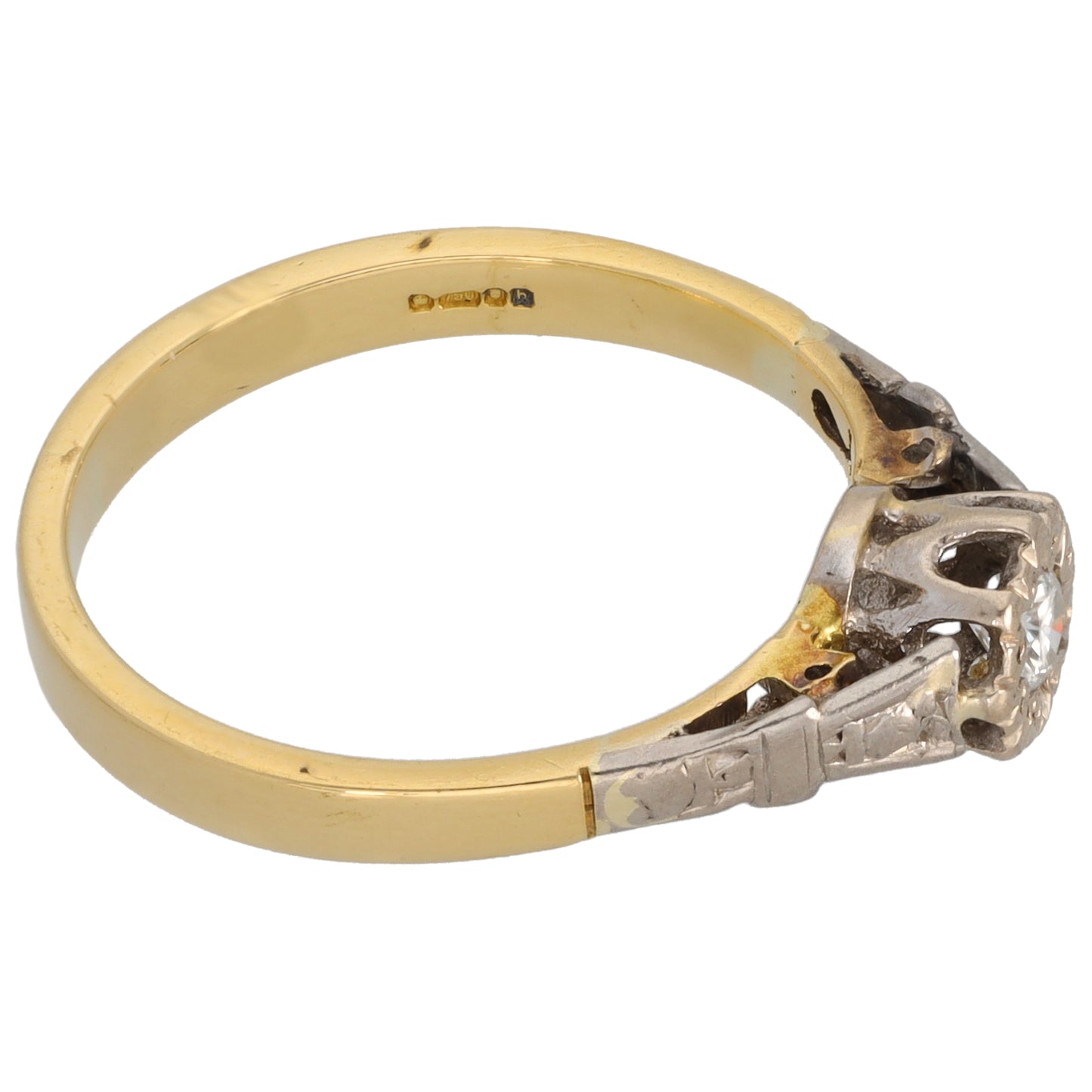 18ct Gold 0.10ct Diamond Solitaire Ring Size M