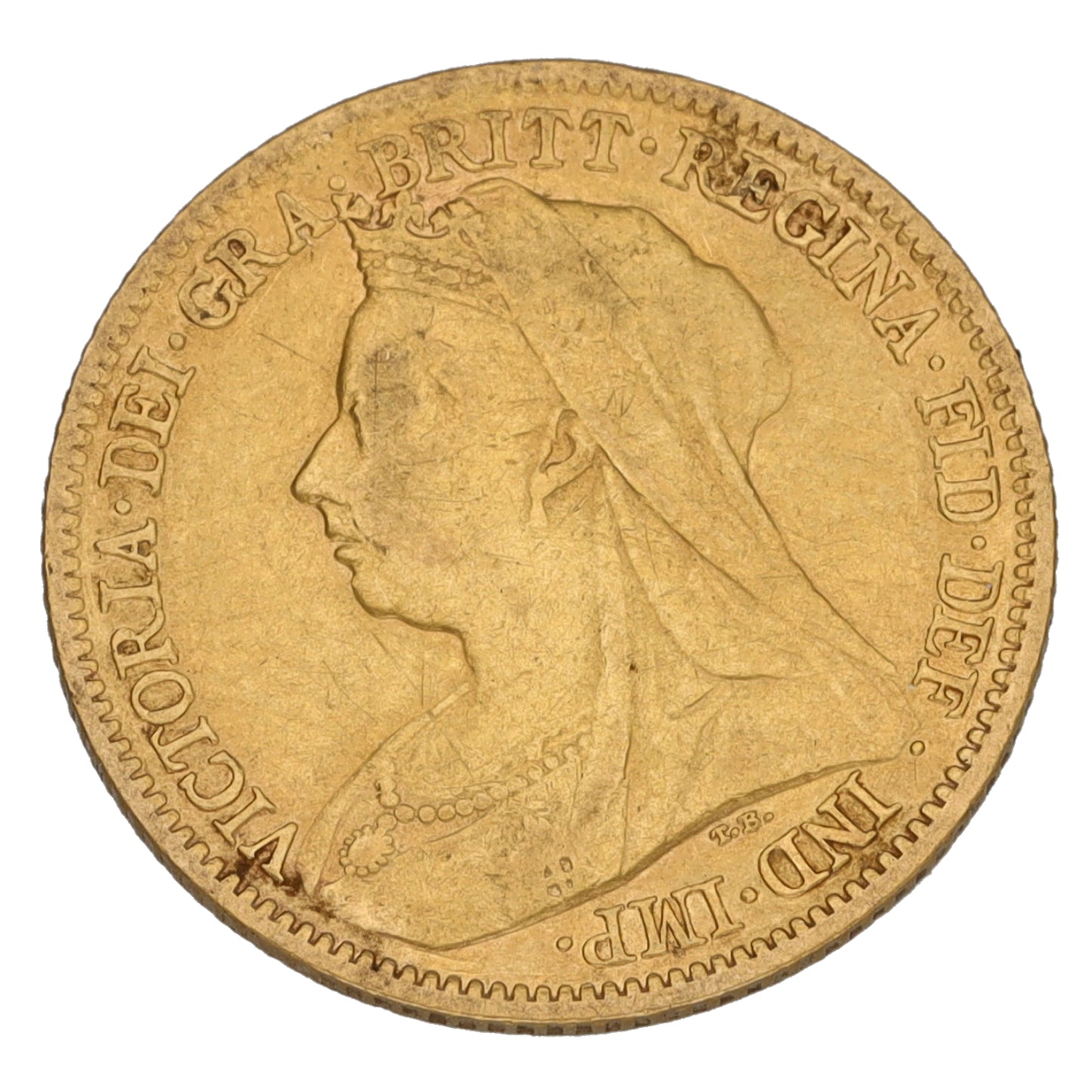 22ct Gold Queen Victoria Half Sovereign Coin 1900
