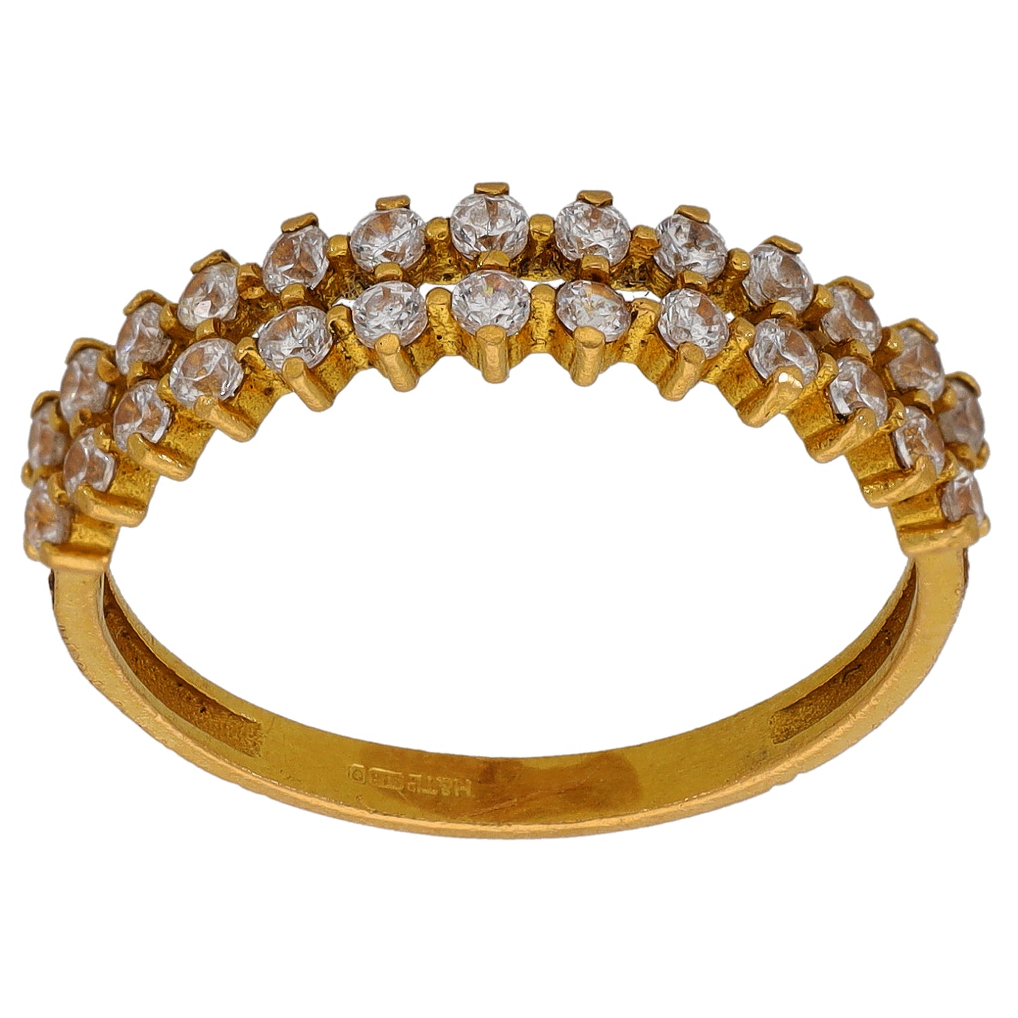 22ct Gold Cubic Zirconia Half Eternity Ring Size P