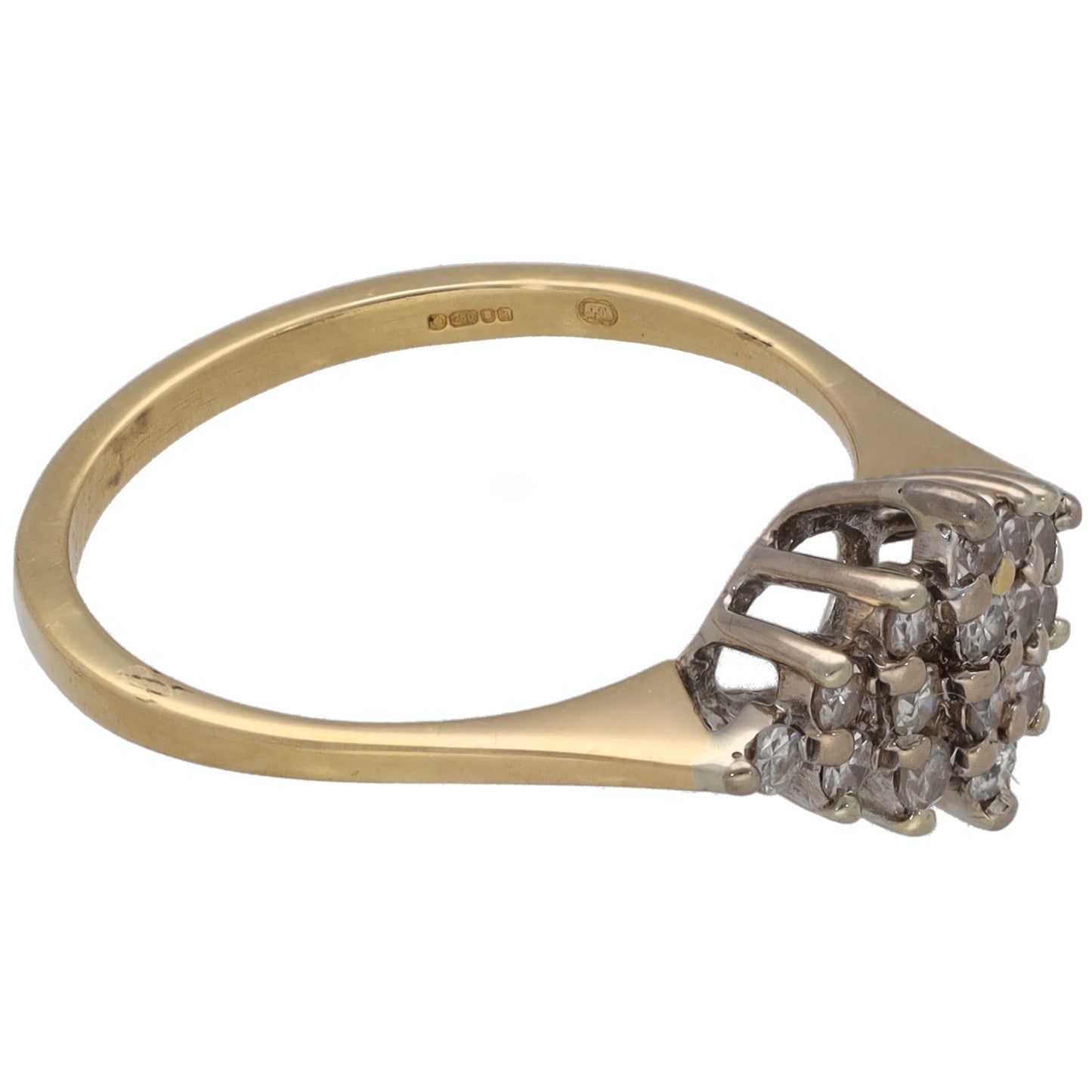 18ct Gold 0.16ct Round Diamond Cluster Ring Size M