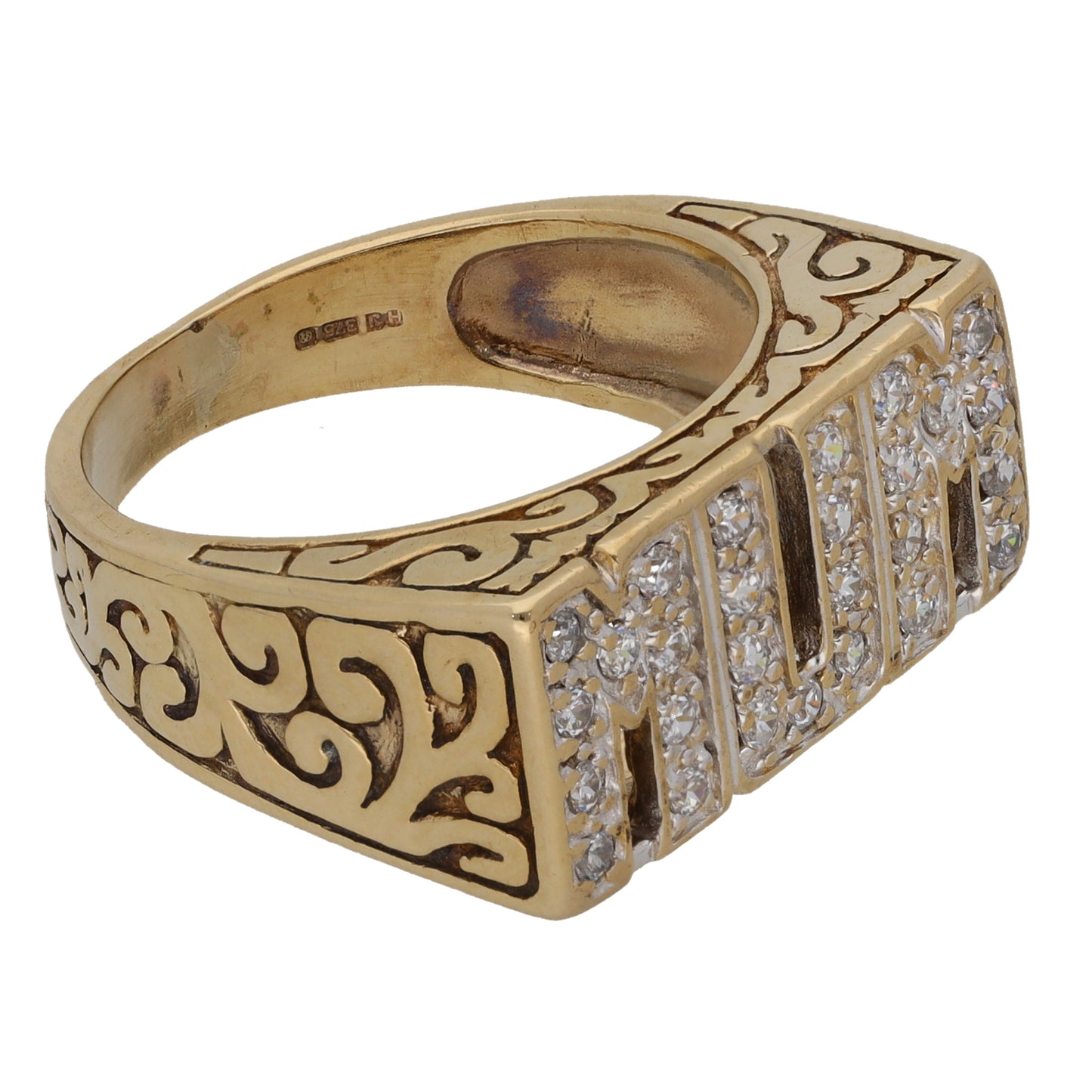 9ct Gold Cubic Zirconia Mum Ring Size P