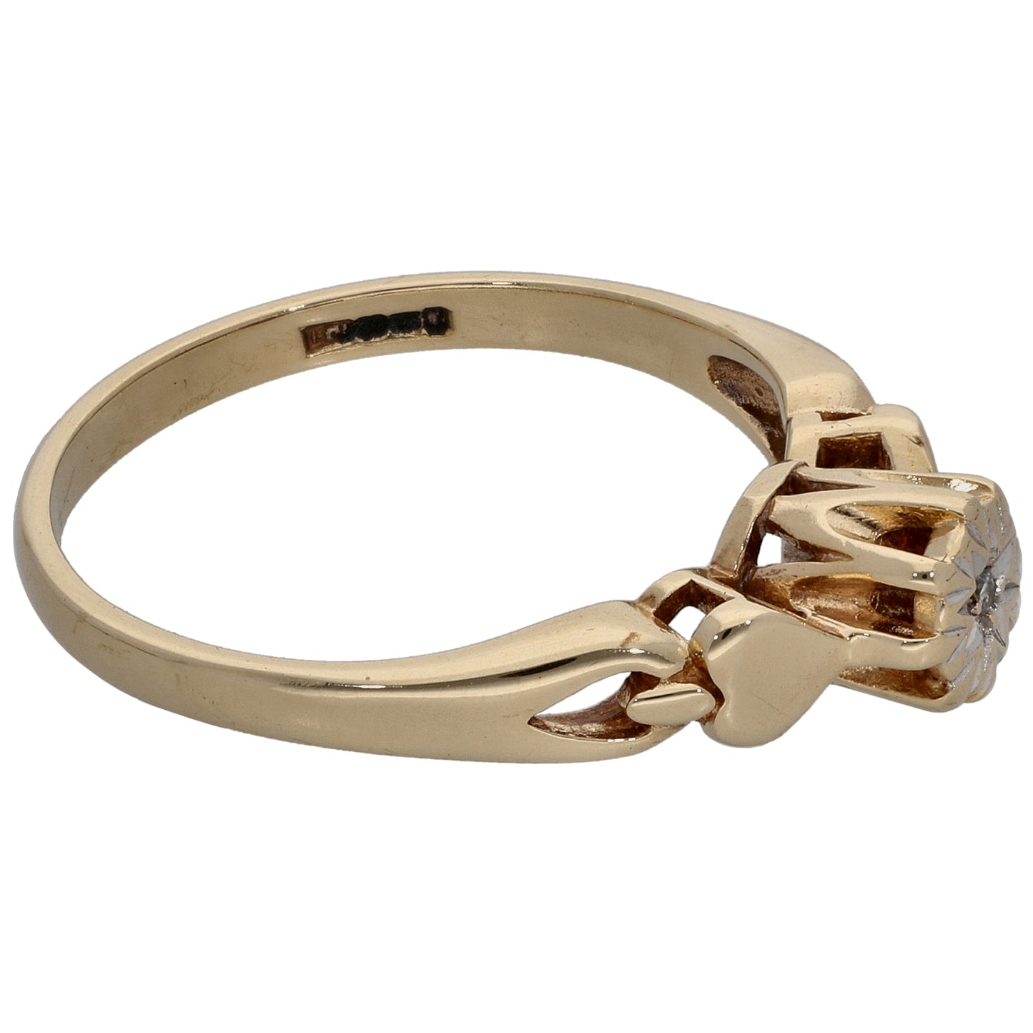 9ct Gold 0.01ct Diamond Solitaire Ring Size N
