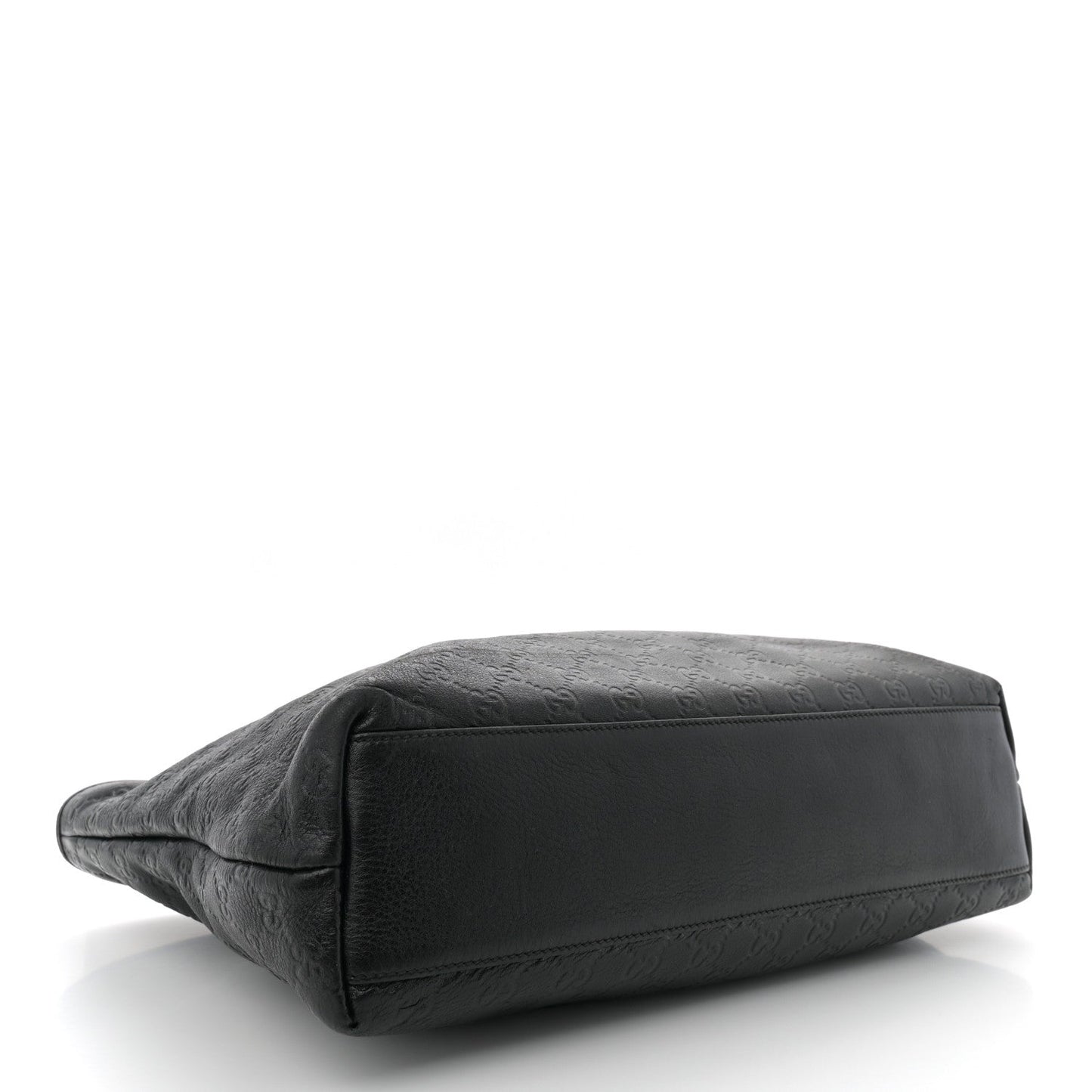 Gucci Zipped Shopping Tote Guccissima Leather Bag - Black