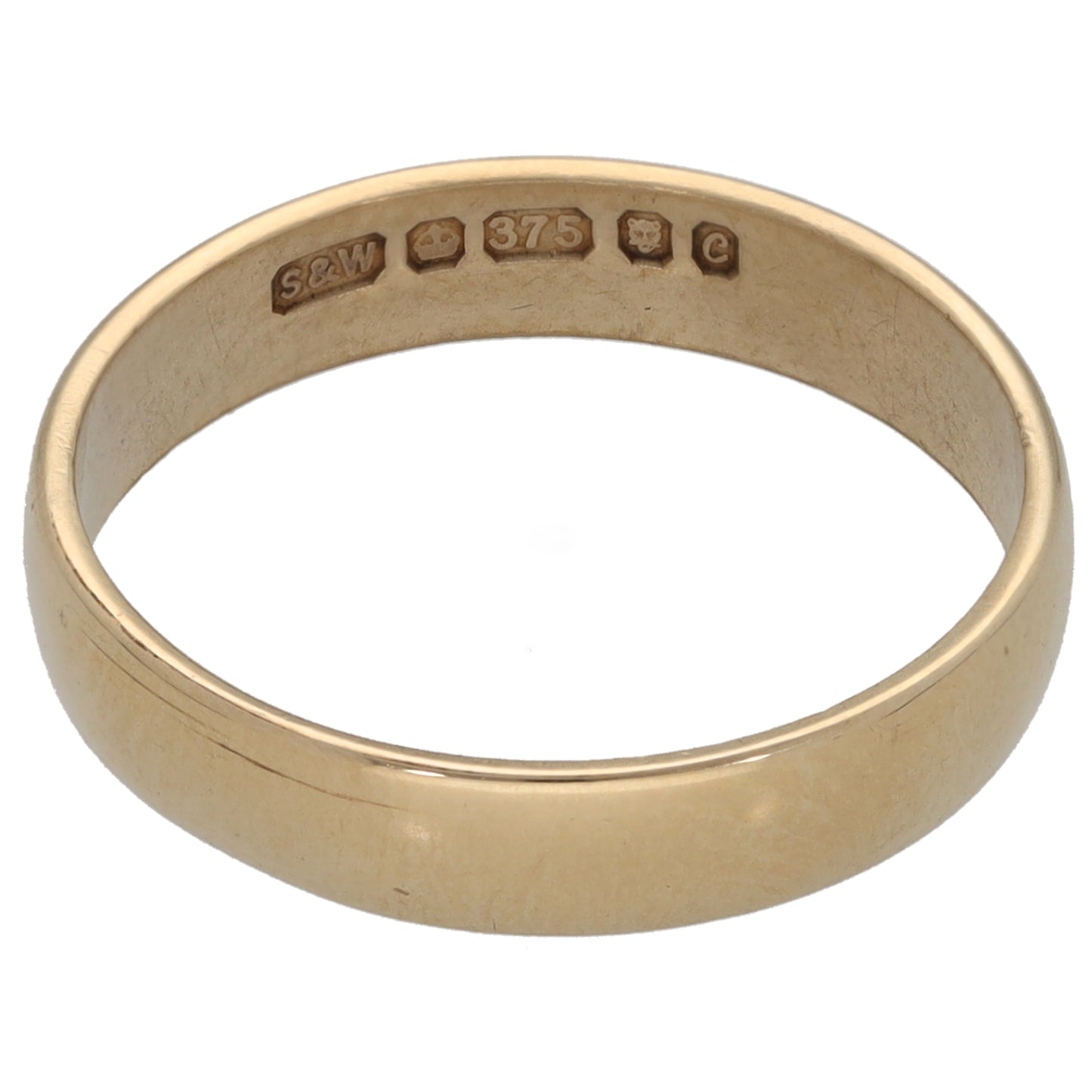 9ct Gold Plain Wedding Ring Size L