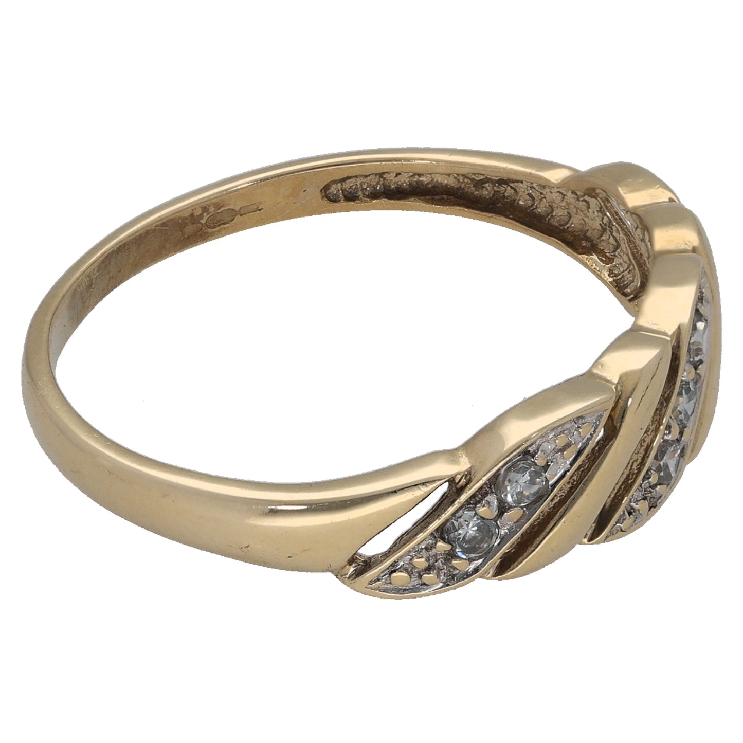 9ct Gold Cubic Zirconia Alternative Ring Size S