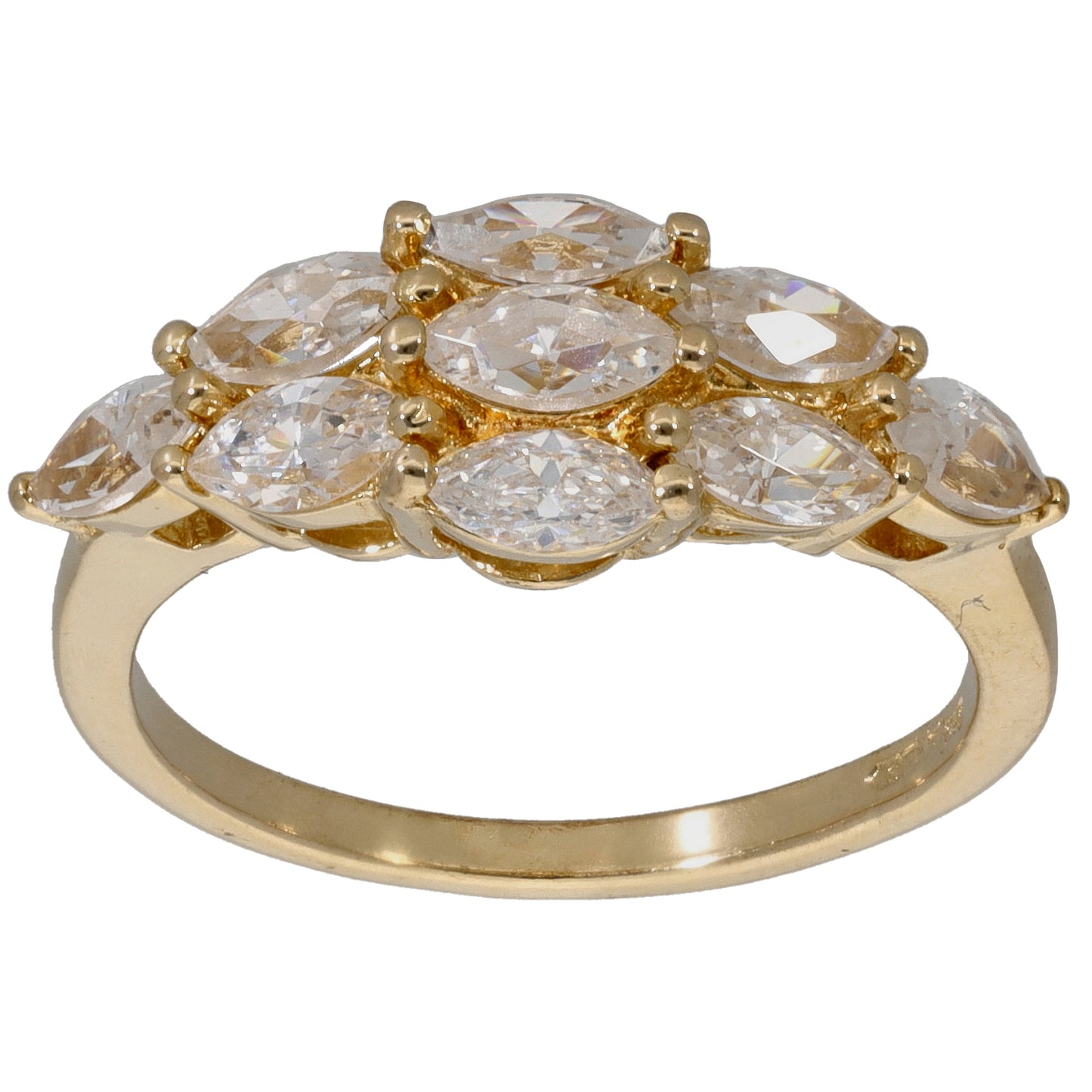 9ct Gold Cubic Zirconia Dress/Cocktail Ring Size N