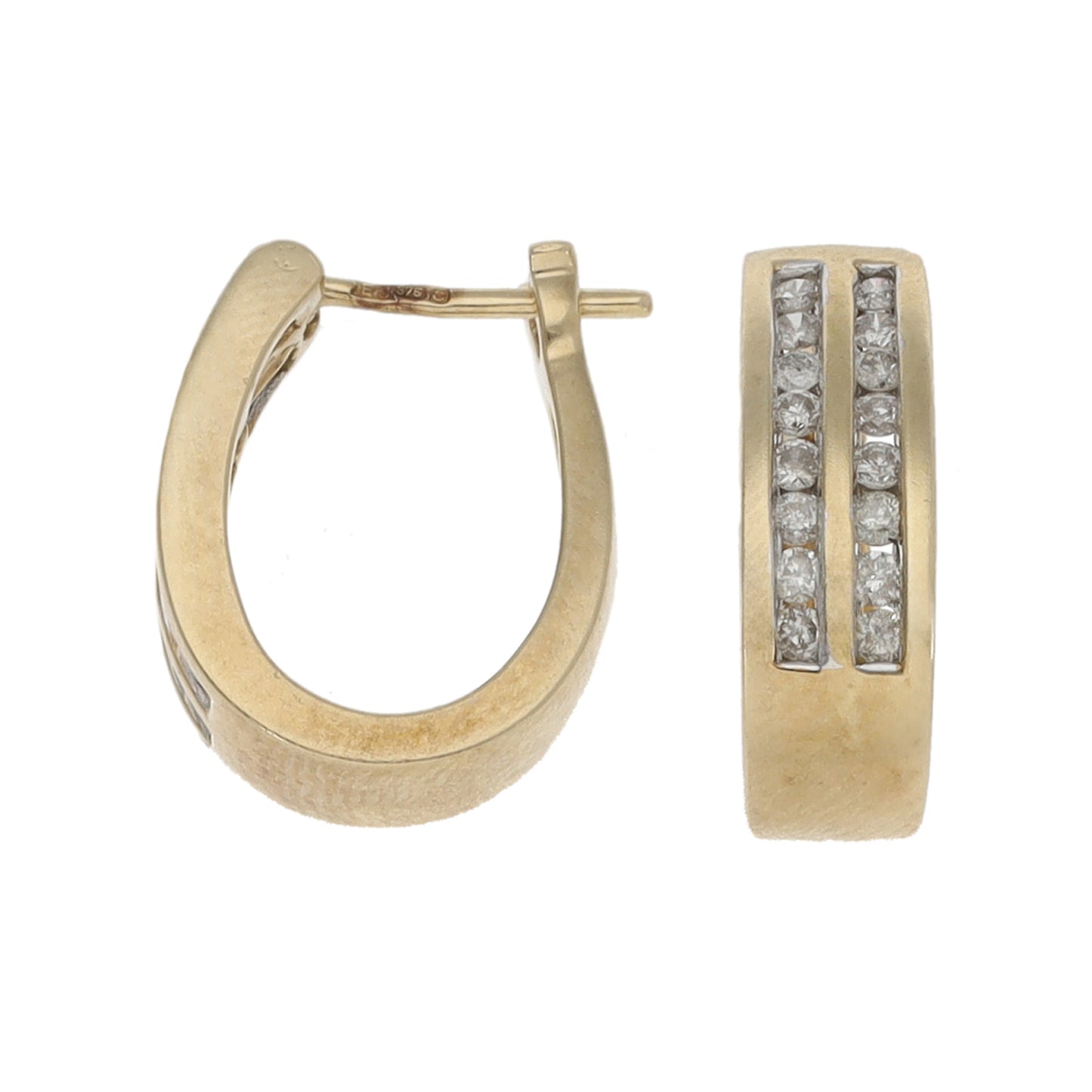 9ct Gold 0.48ct Diamond Hoop Earrings