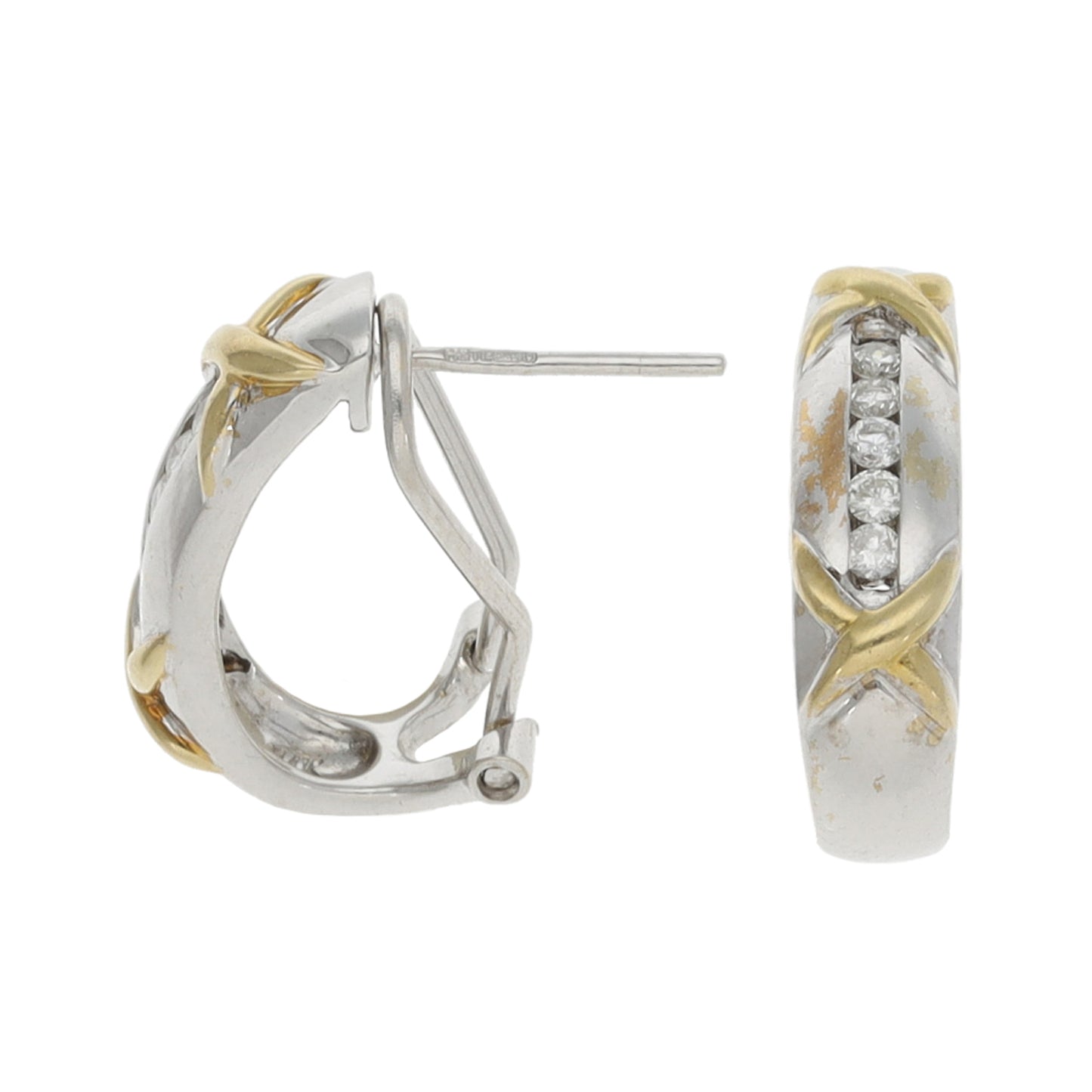 14ct Bi-Colour Gold 0.20ct Diamond Dress/Cocktail Earrings