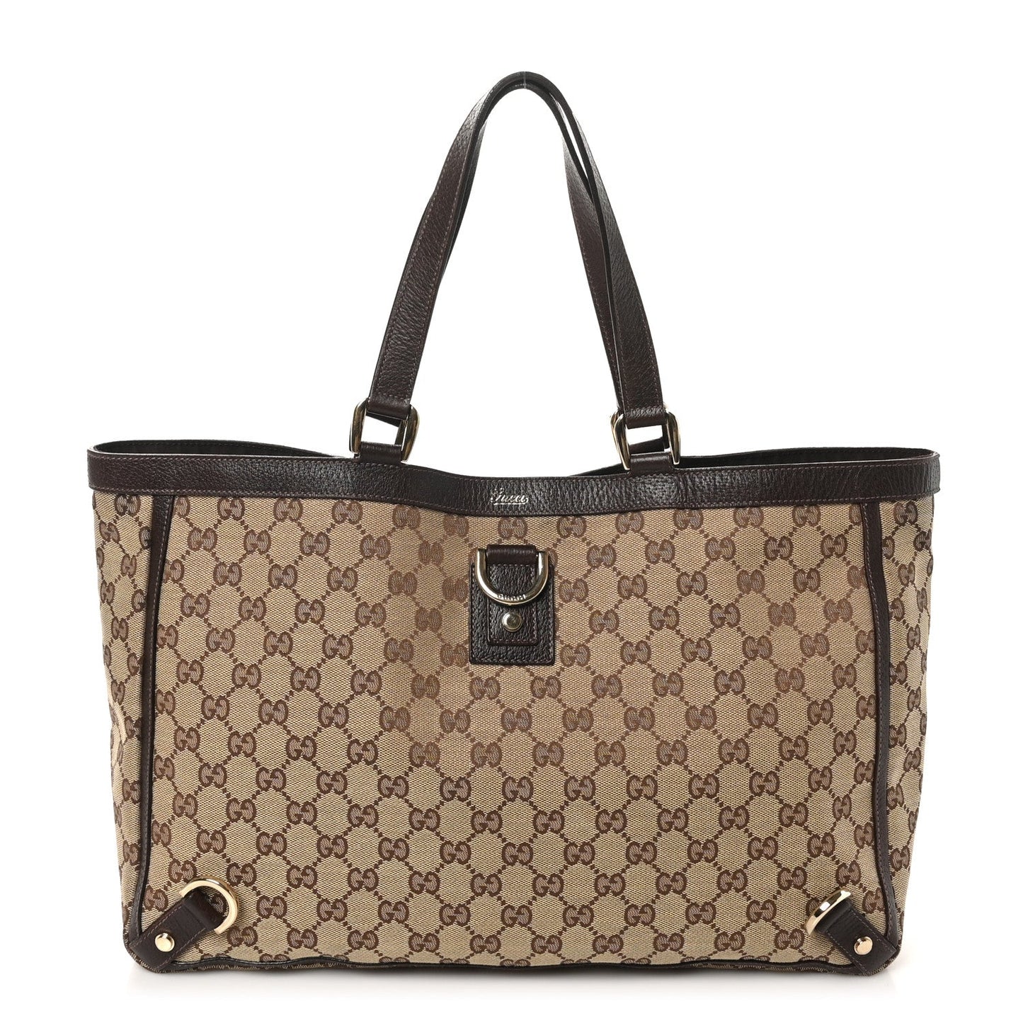 Gucci Abbey Tote GG Canvas Bag - Brown