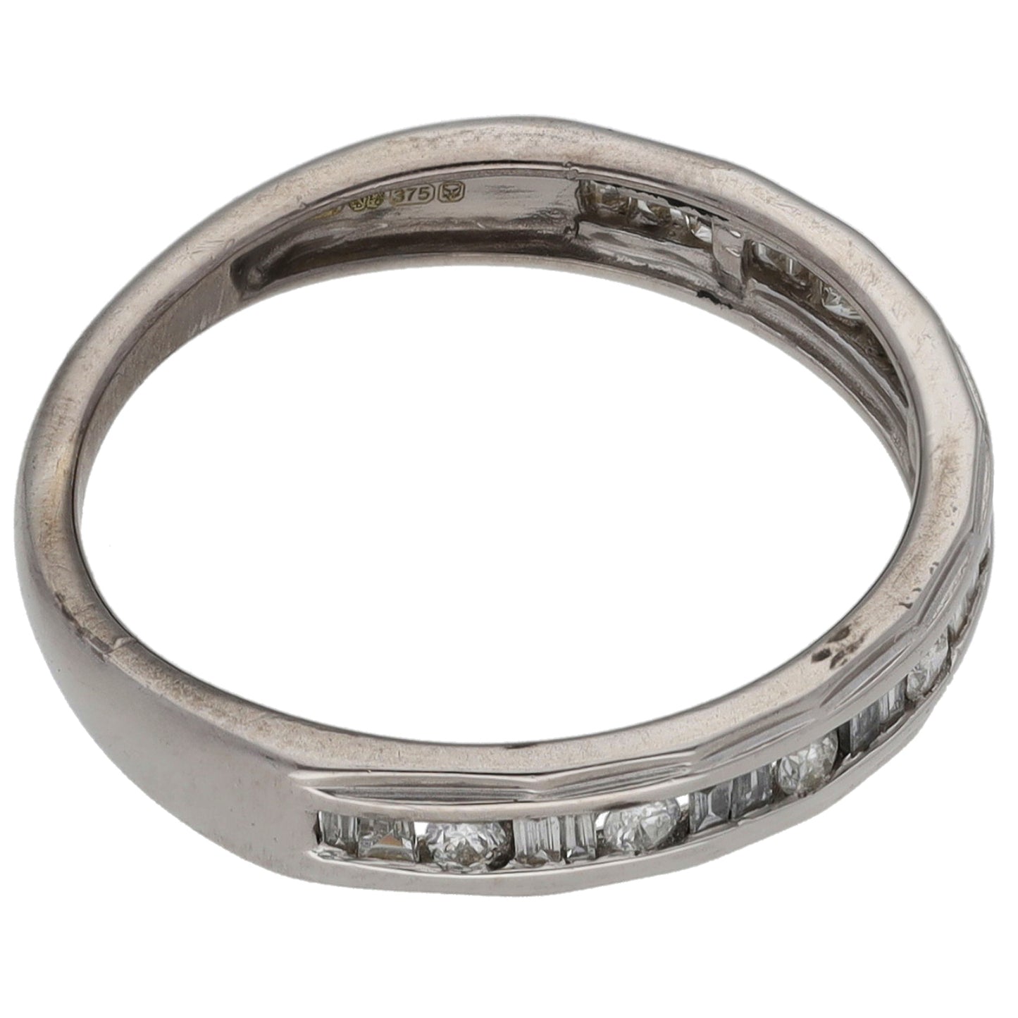 9ct White Gold 0.25ct Diamond Half Eternity Ring Size L