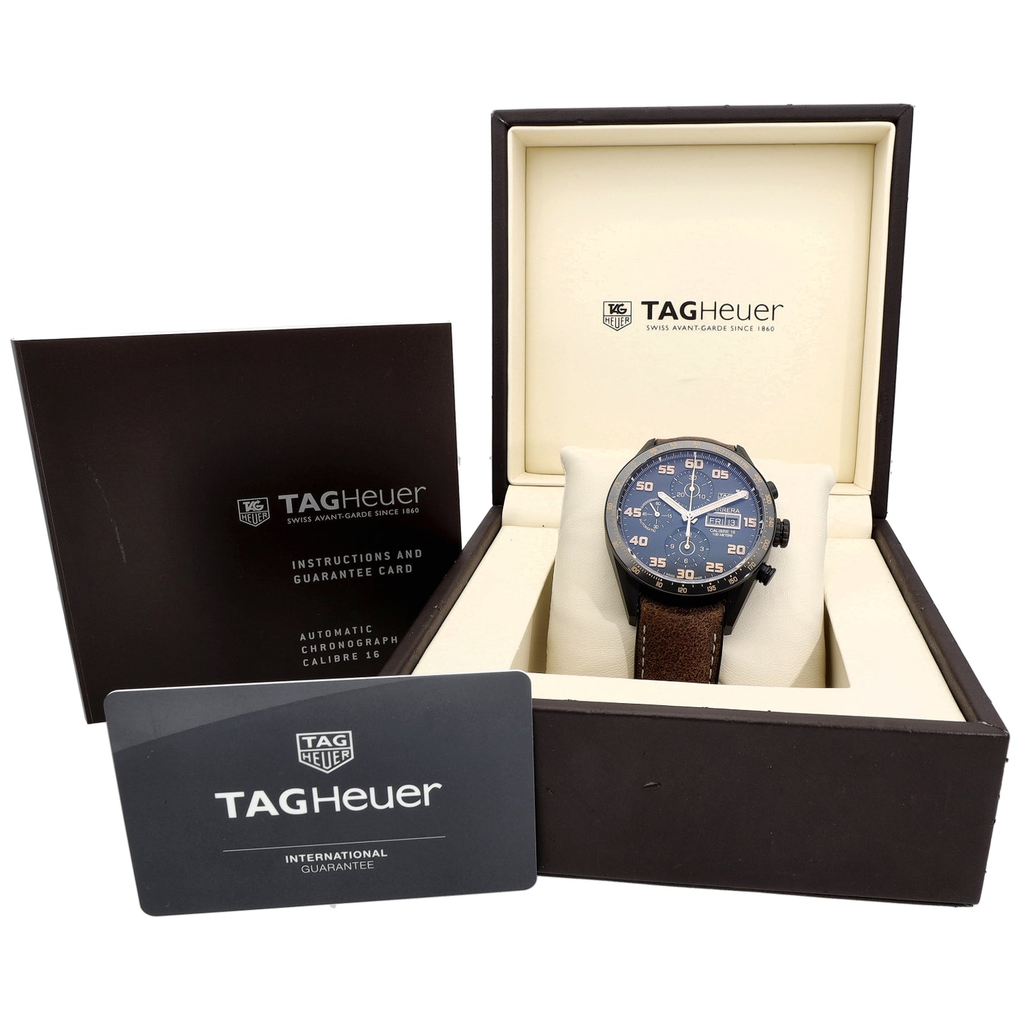 Tag Heuer Carrera CV2A84 43mm DLC Titanium Watch