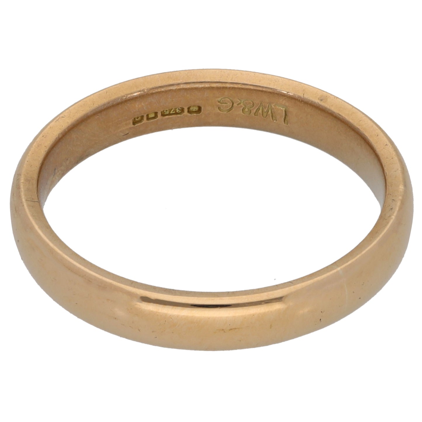 9ct Gold Plain Wedding Ring Size P
