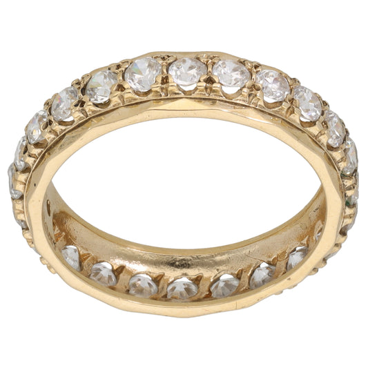 9ct Gold Cubic Zirconia Eternity Ring Size O