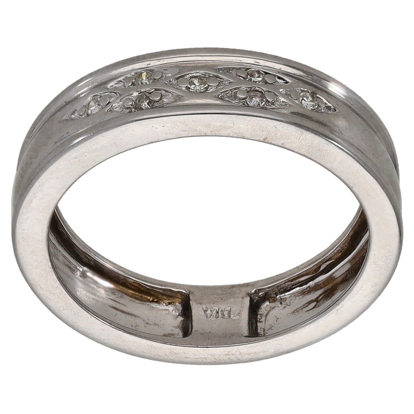 9ct Gold 0.035ct Diamond Half Eternity Ring Size N