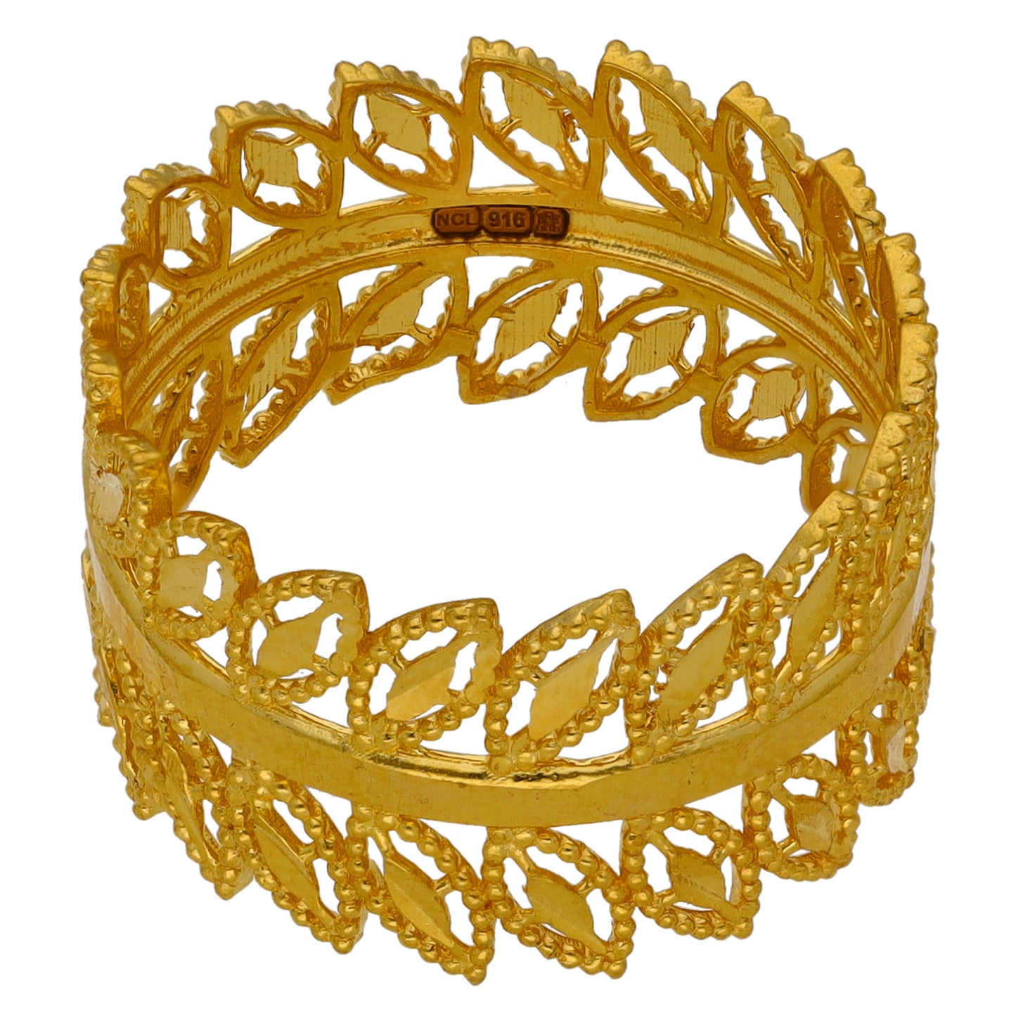 New 22ct Gold Petal Band Ring Size N