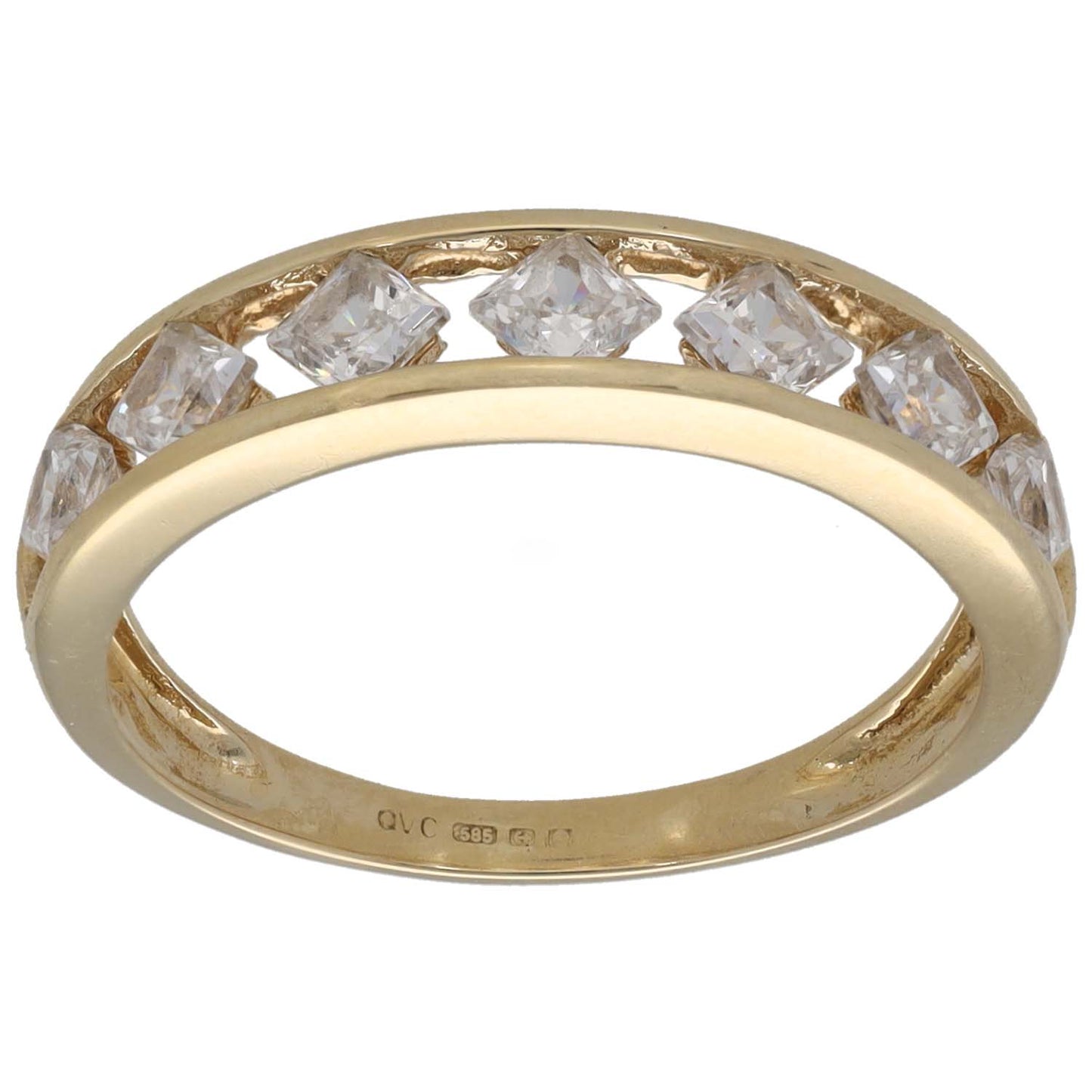 9ct Gold Cubic Zirconia Half Eternity Ring Size N