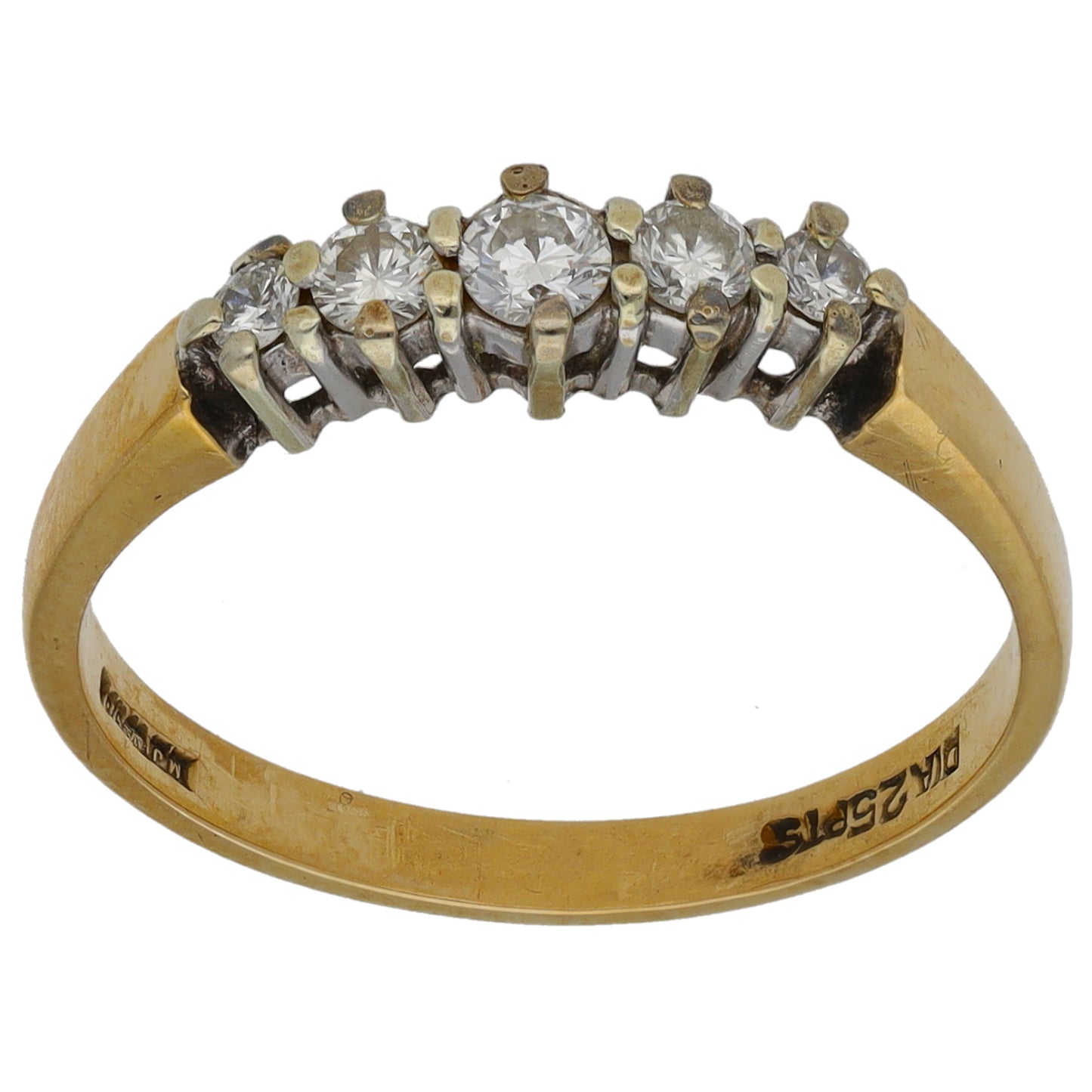 9ct Gold 0.24ct Diamond Half Eternity Ring Size N