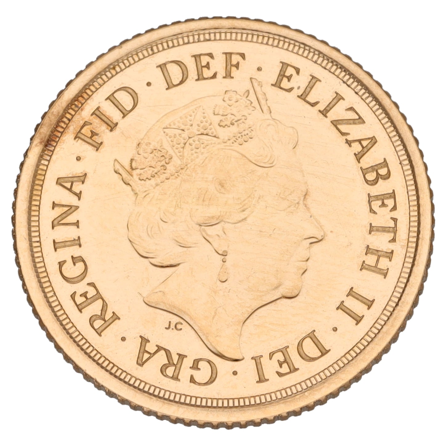 22ct Gold Queen Elizabeth II Half Sovereign Coin 2022
