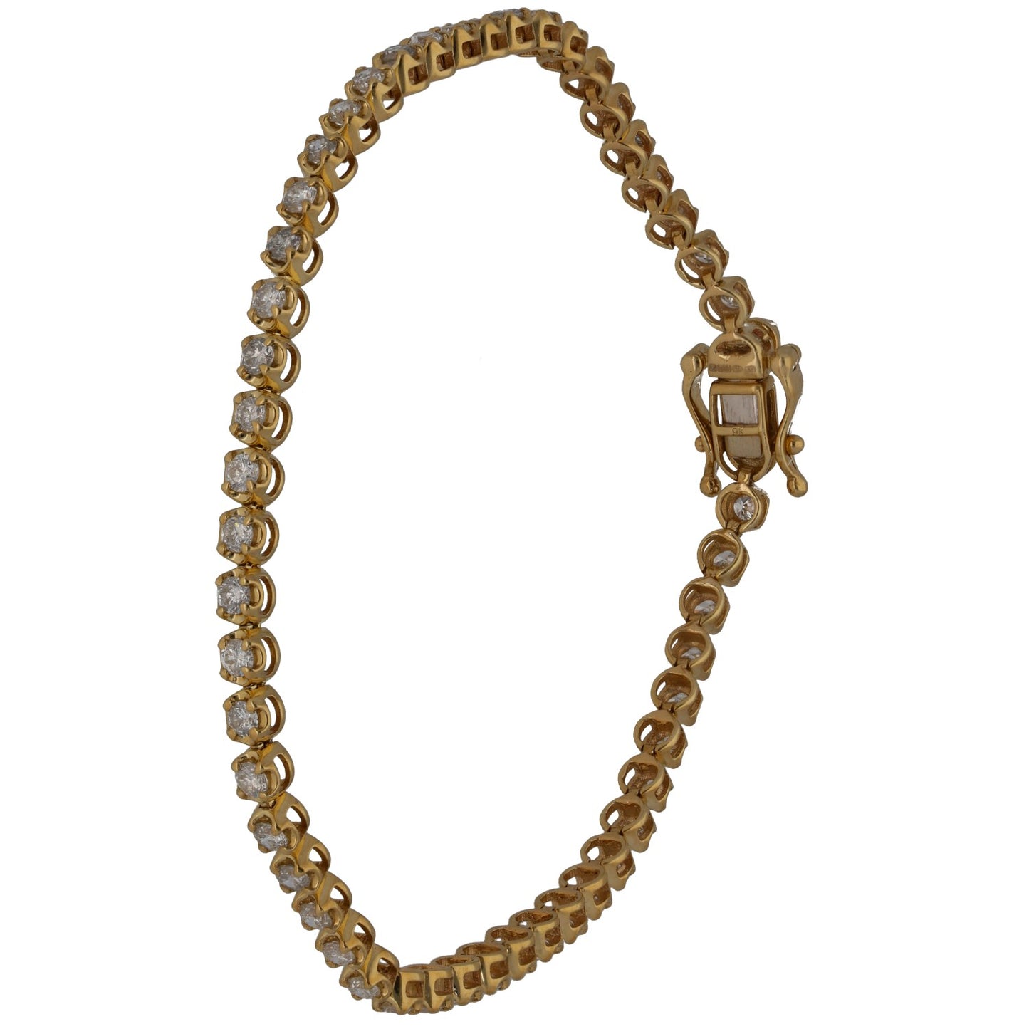 9ct Gold 2.12ct Diamond Line/Tennis Bracelet