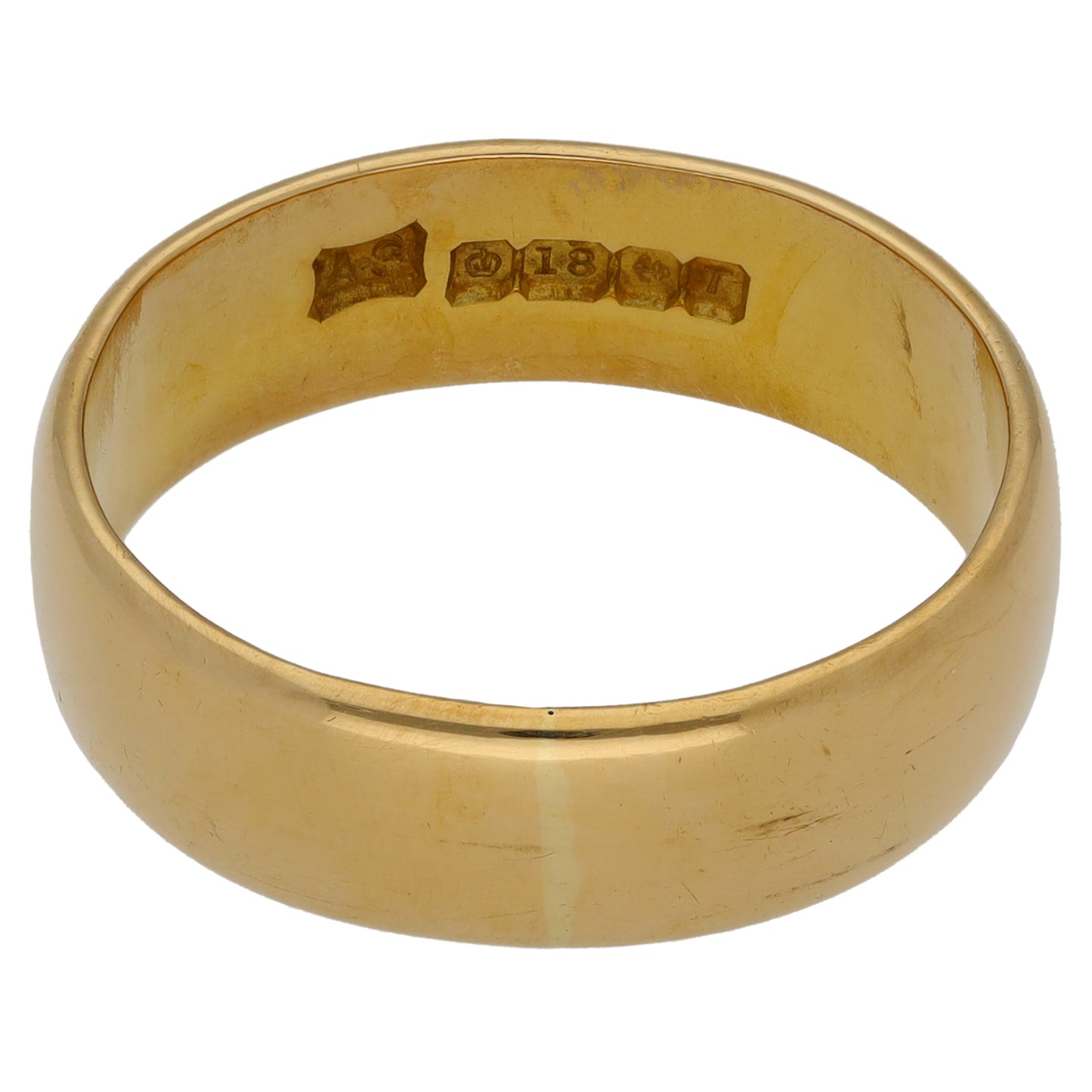 18ct Gold Plain Wedding Ring Size T