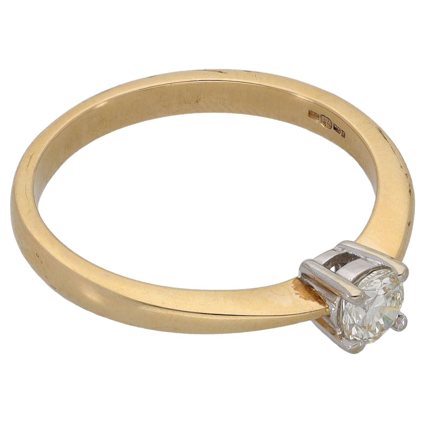 9ct Gold 0.25ct Diamond Solitaire Ring Size N
