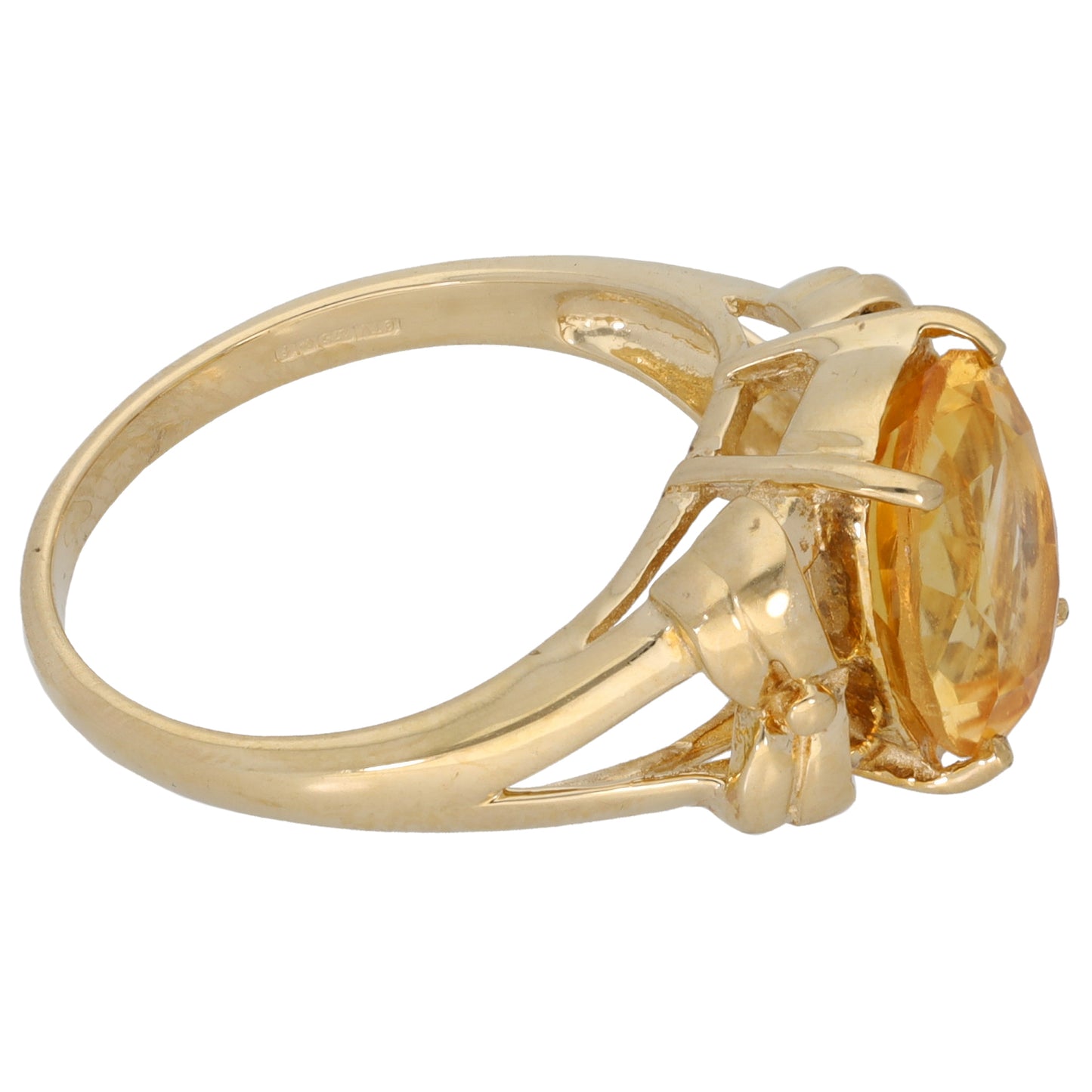 9ct Gold Citrine Single Stone Ring Size N