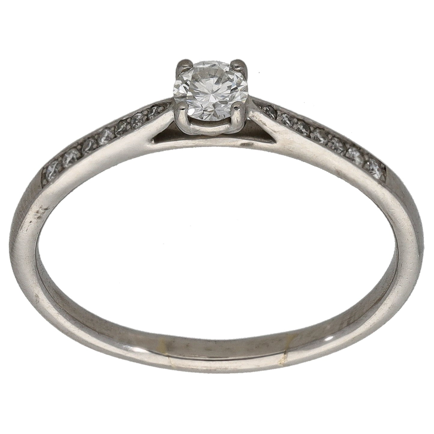 Platinum 0.27ct Diamond Solitaire Ring With Accent Stones Size P