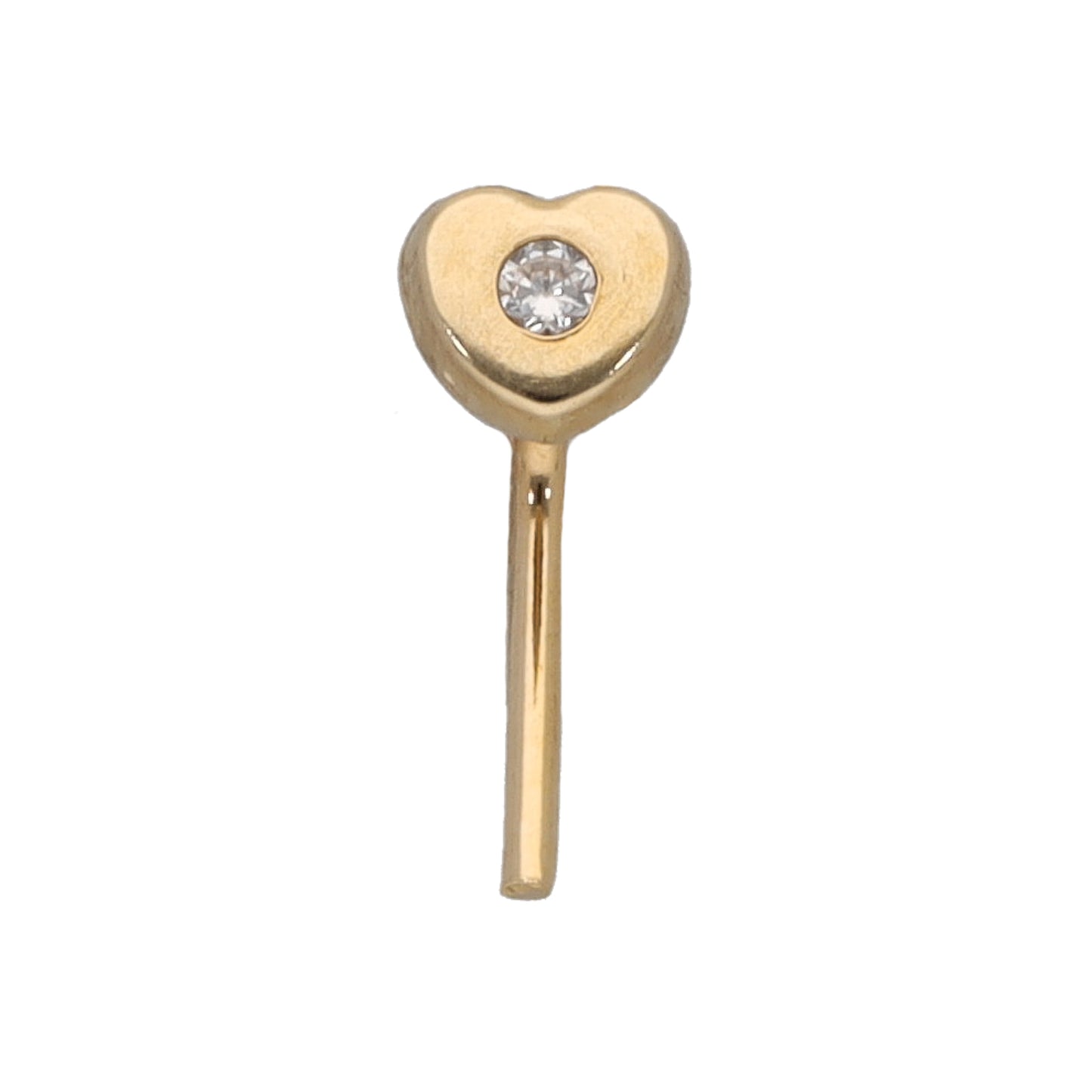 New 9ct Gold Cubic Zirconia Heart Nose Stud
