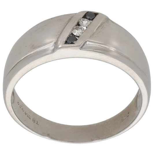 9ct White Gold 0.10ct Diamond Dress/Cocktail Ring Size Q
