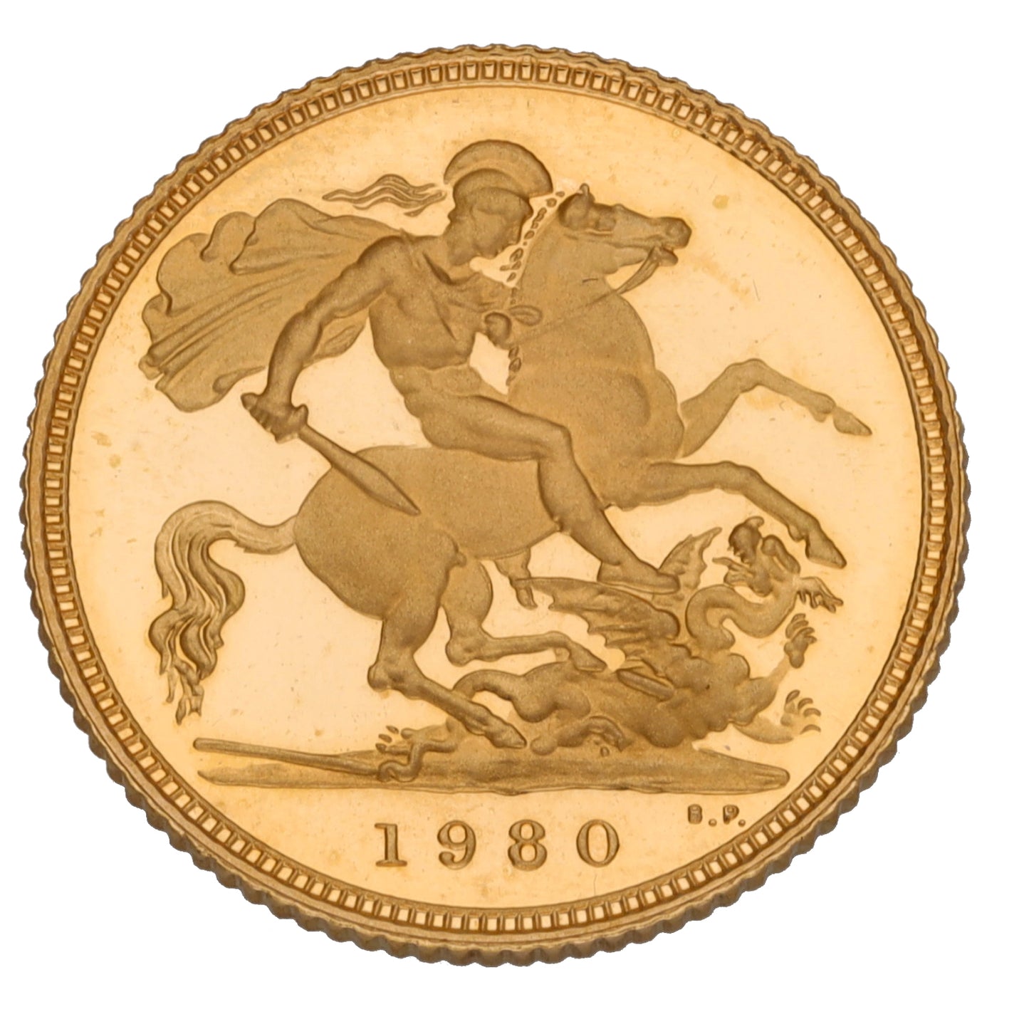 22ct Gold Queen Elizabeth II Half Sovereign Coin 1980